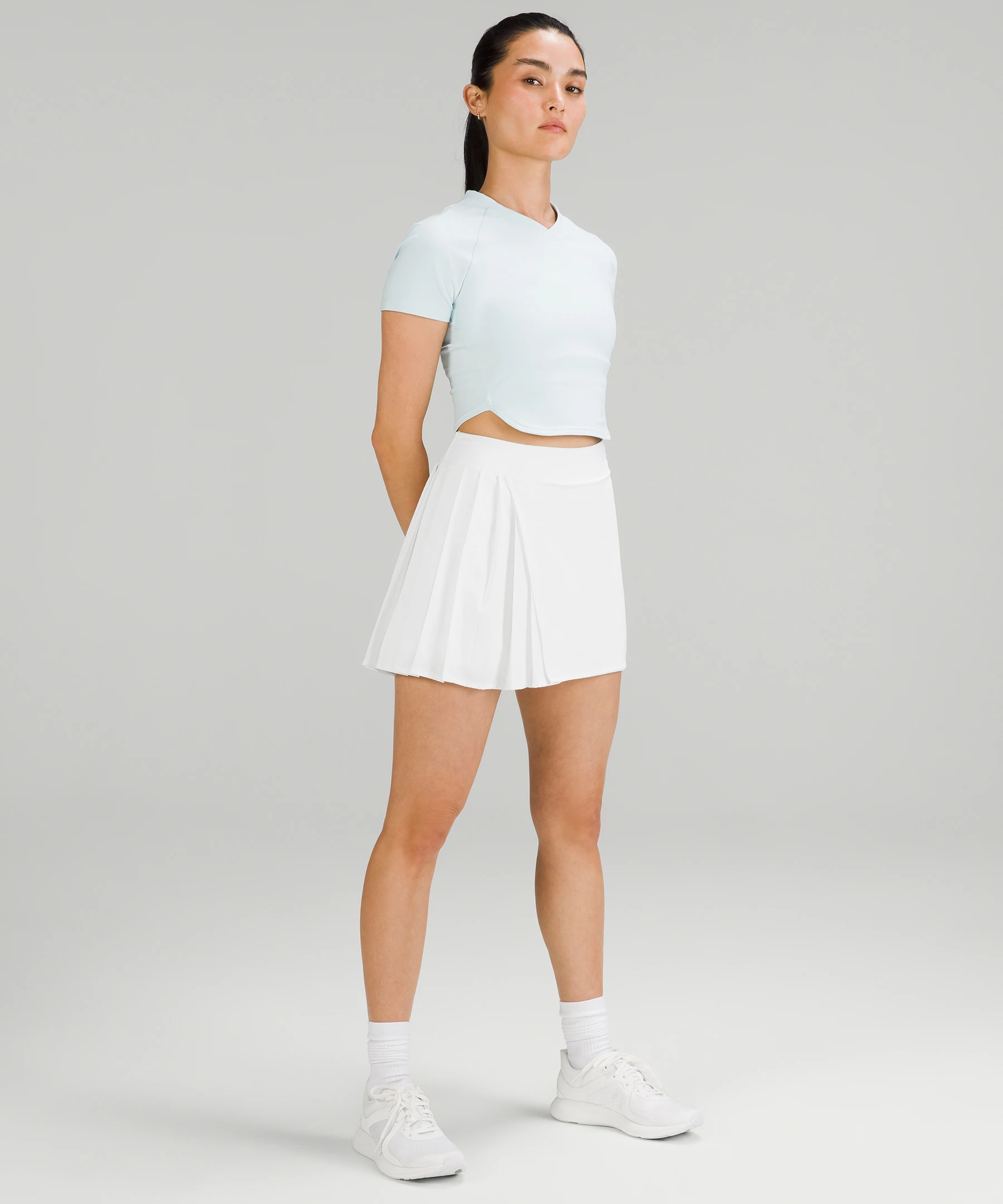 Asymmetrical Pleated Tennis Skirt *Online Only White