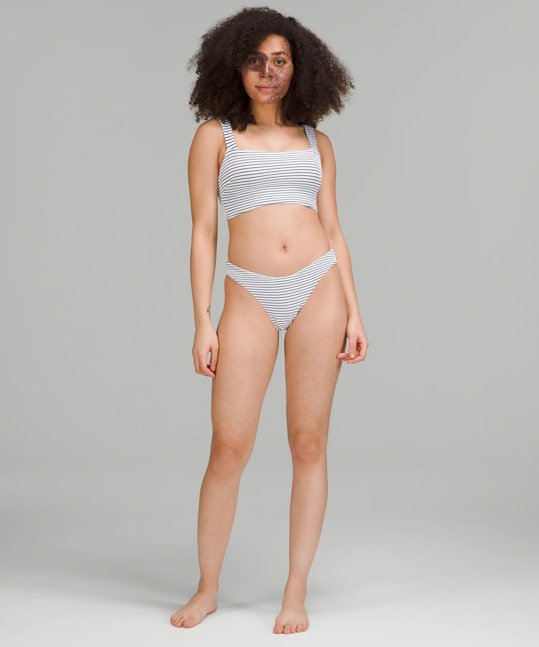 Smocked Swim Top *B/C Cup Hyper Stripe White True Navy