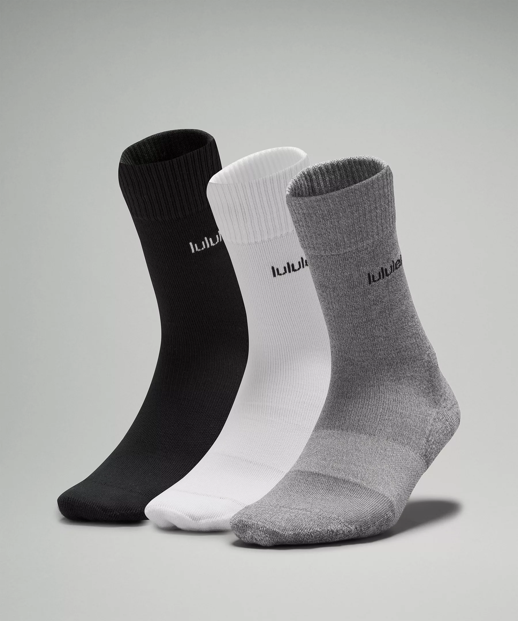 Women's Daily Stride Comfort Crew Sock*3 Pack White/Heather Grey/Black