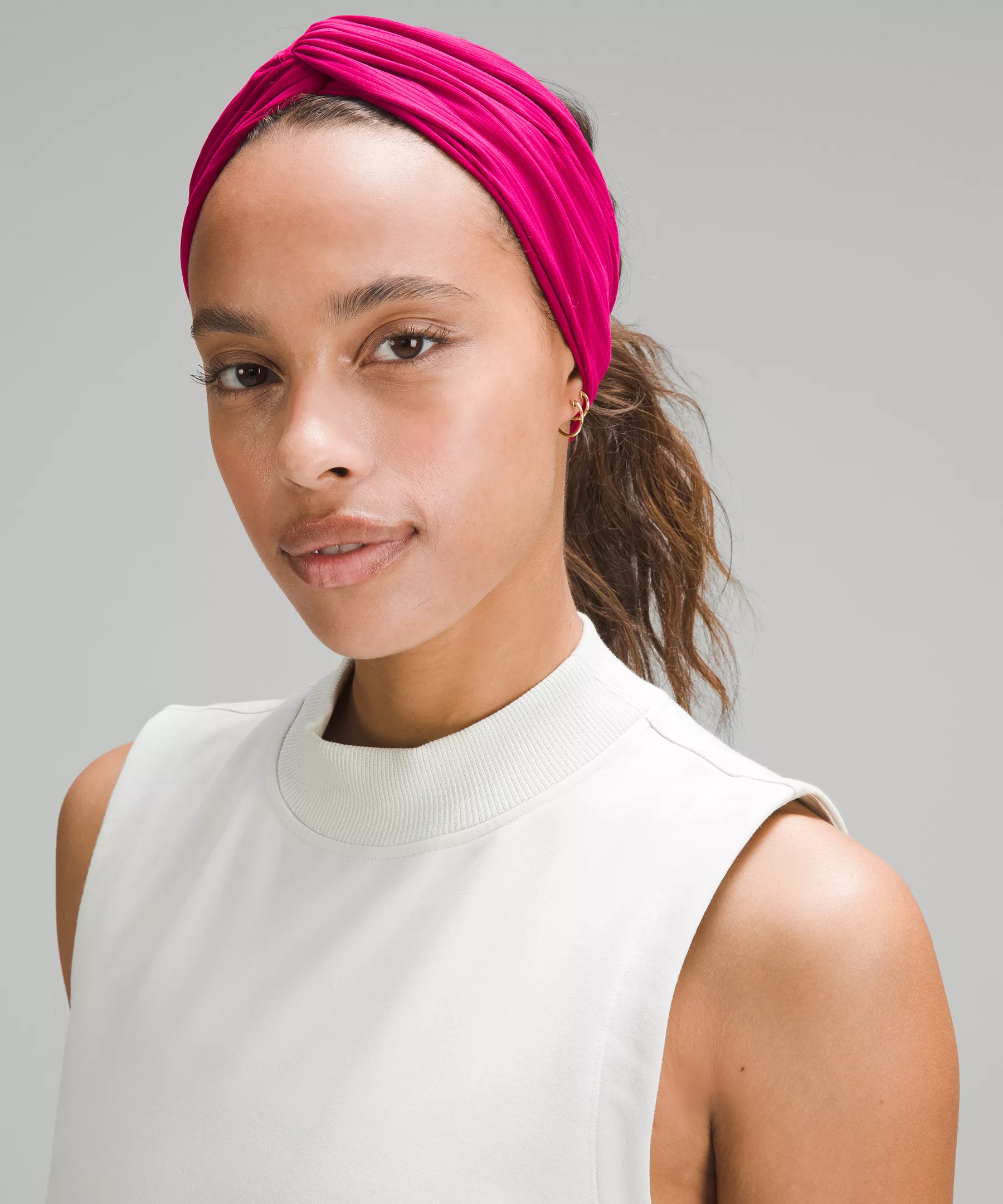 Women's Ribbed Nulu Twist-Front Headband Wild Berry