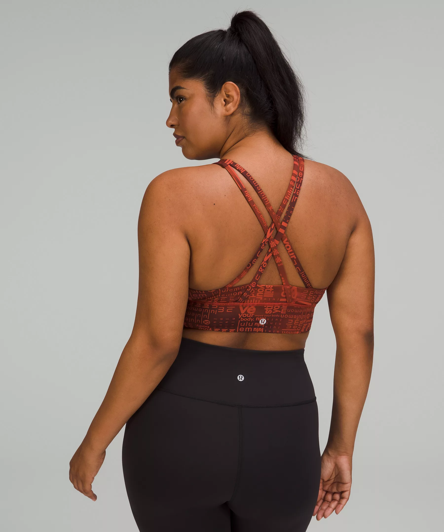 lululemon Energy High-Neck Longline Bra *Medium Support, B–D Cups Lululemon Ombre Red Multi