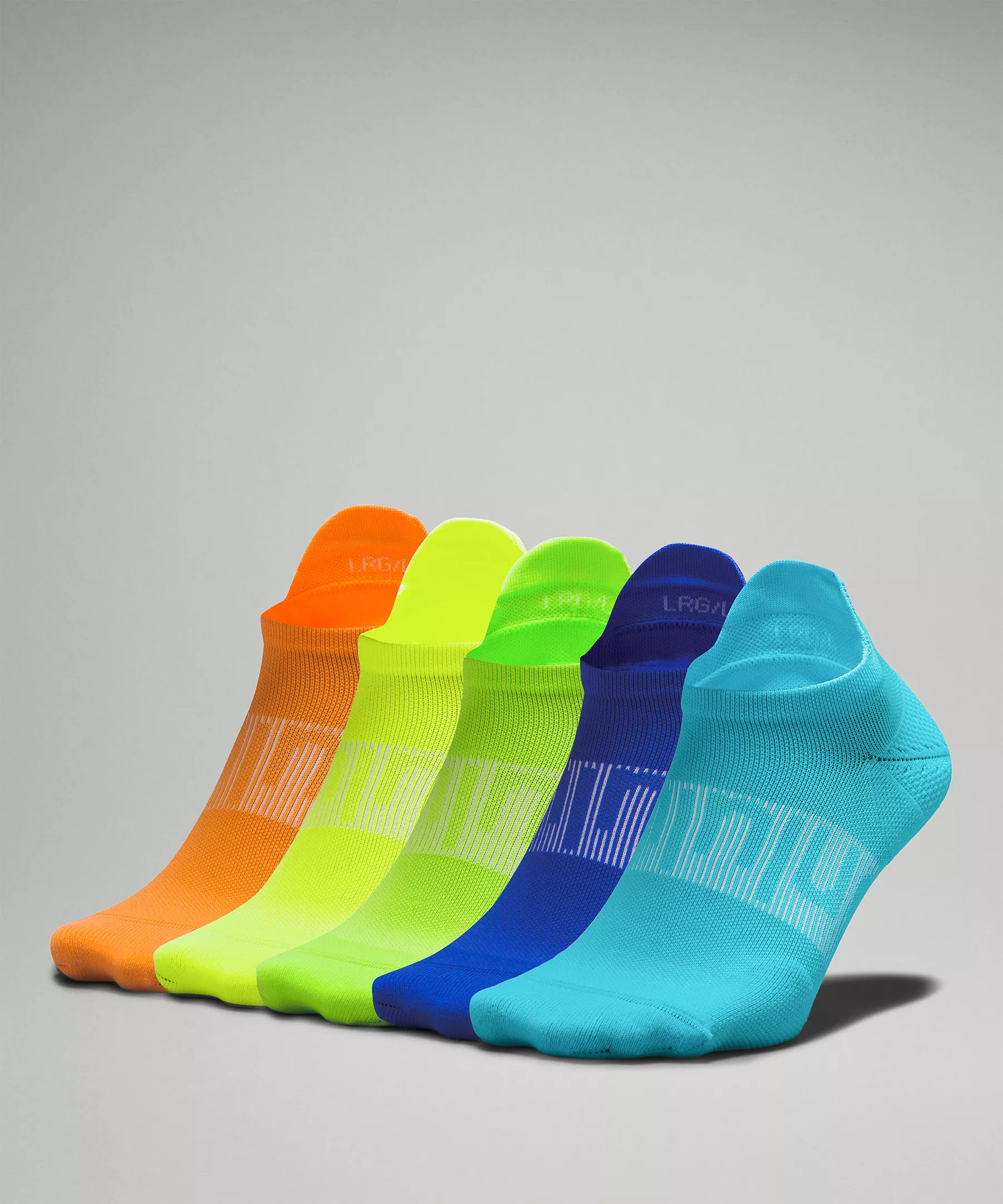 Men's Power Stride Tab Sock *5 Pack Online Only Rainbow/Orange Frappe