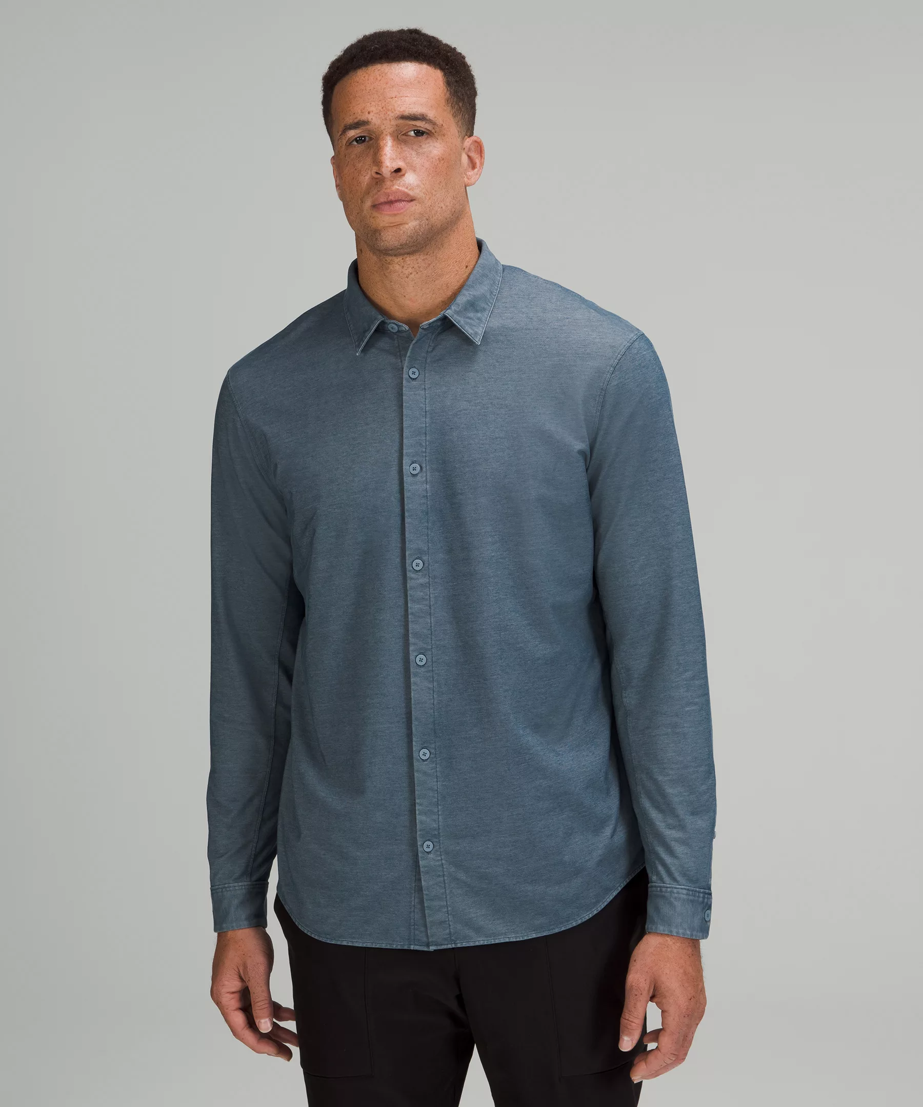 Commission Long-Sleeve Shirt *Oxford River Blue Enzyme Dye