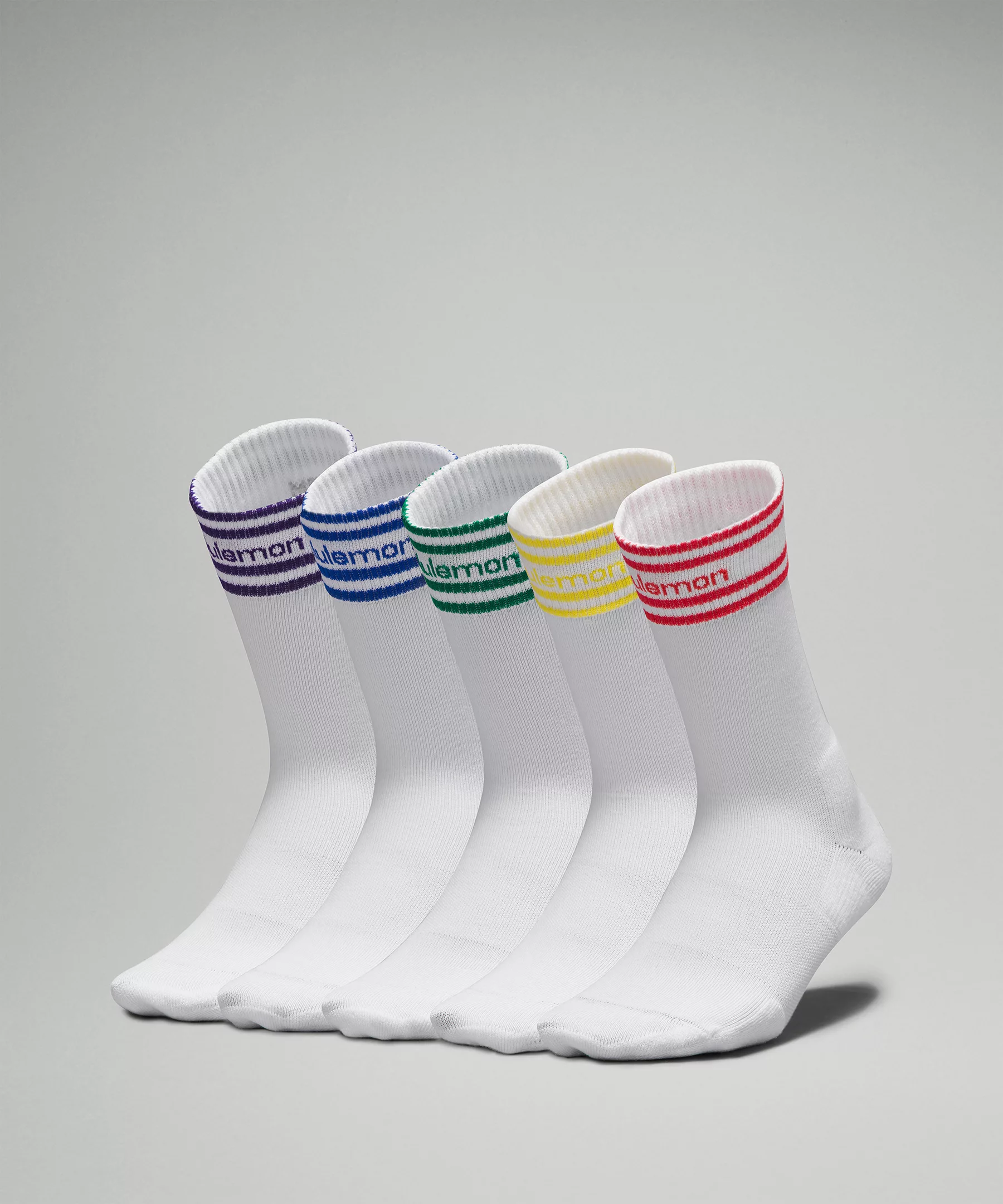 Women's Daily Stride Crew Sock *5 Pack Online Only white/rainbow