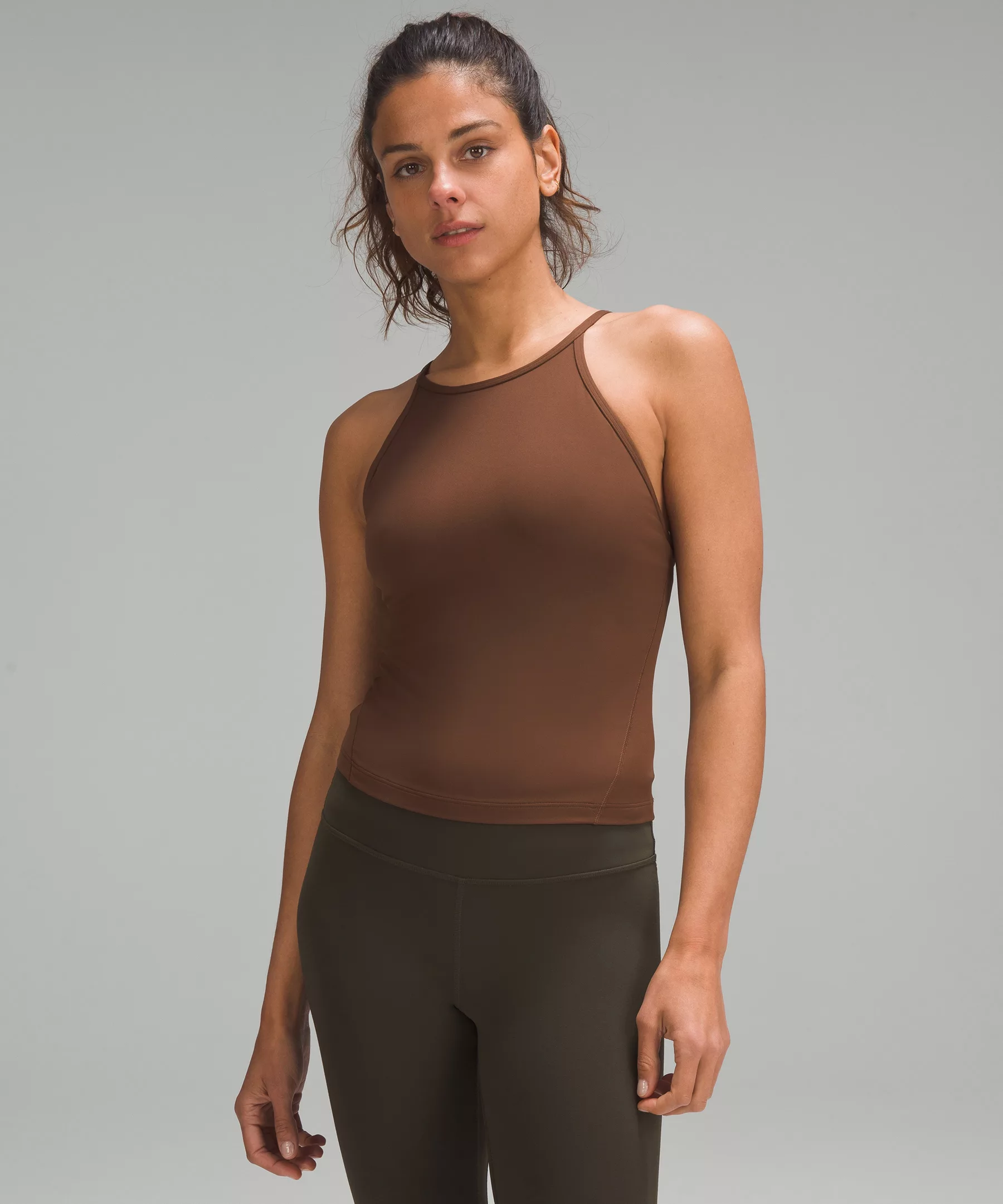 Lightweight High-Neck Yoga Tank Top Java