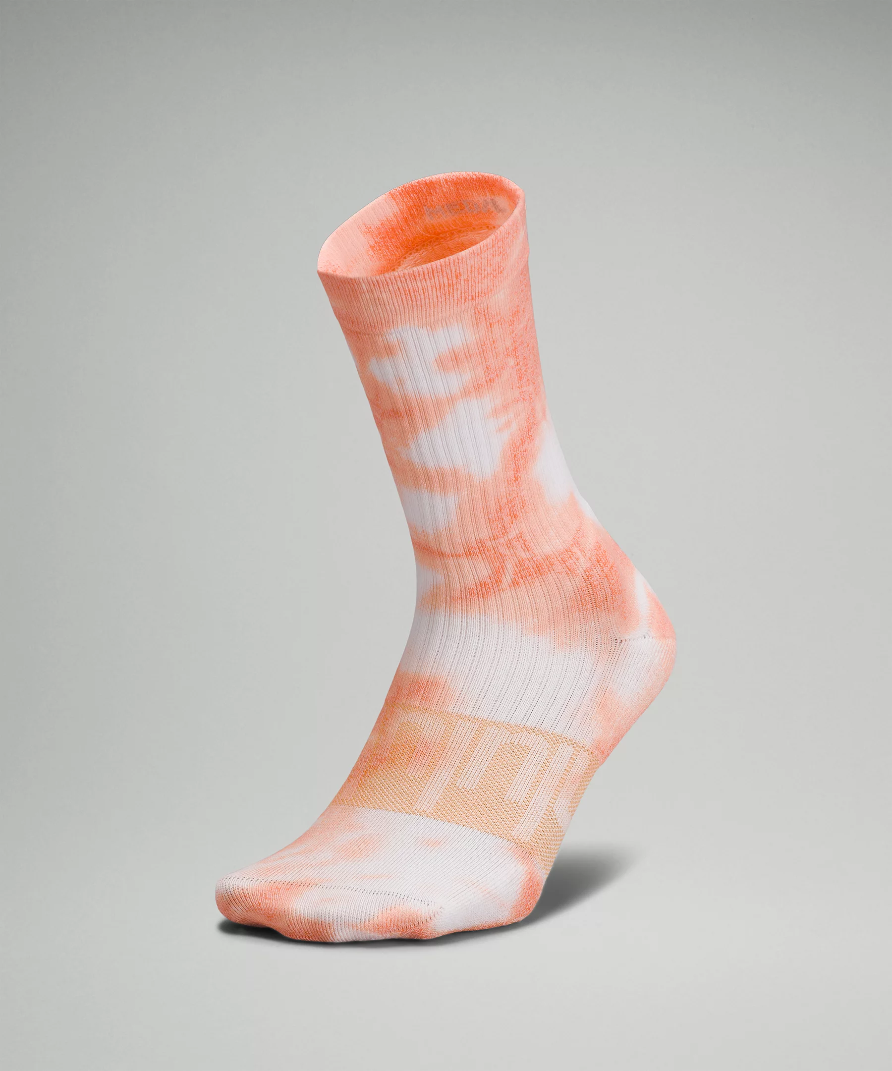 Men's Daily Stride Crew Sock Tie Dye *Wordmark White/Blaze Orange