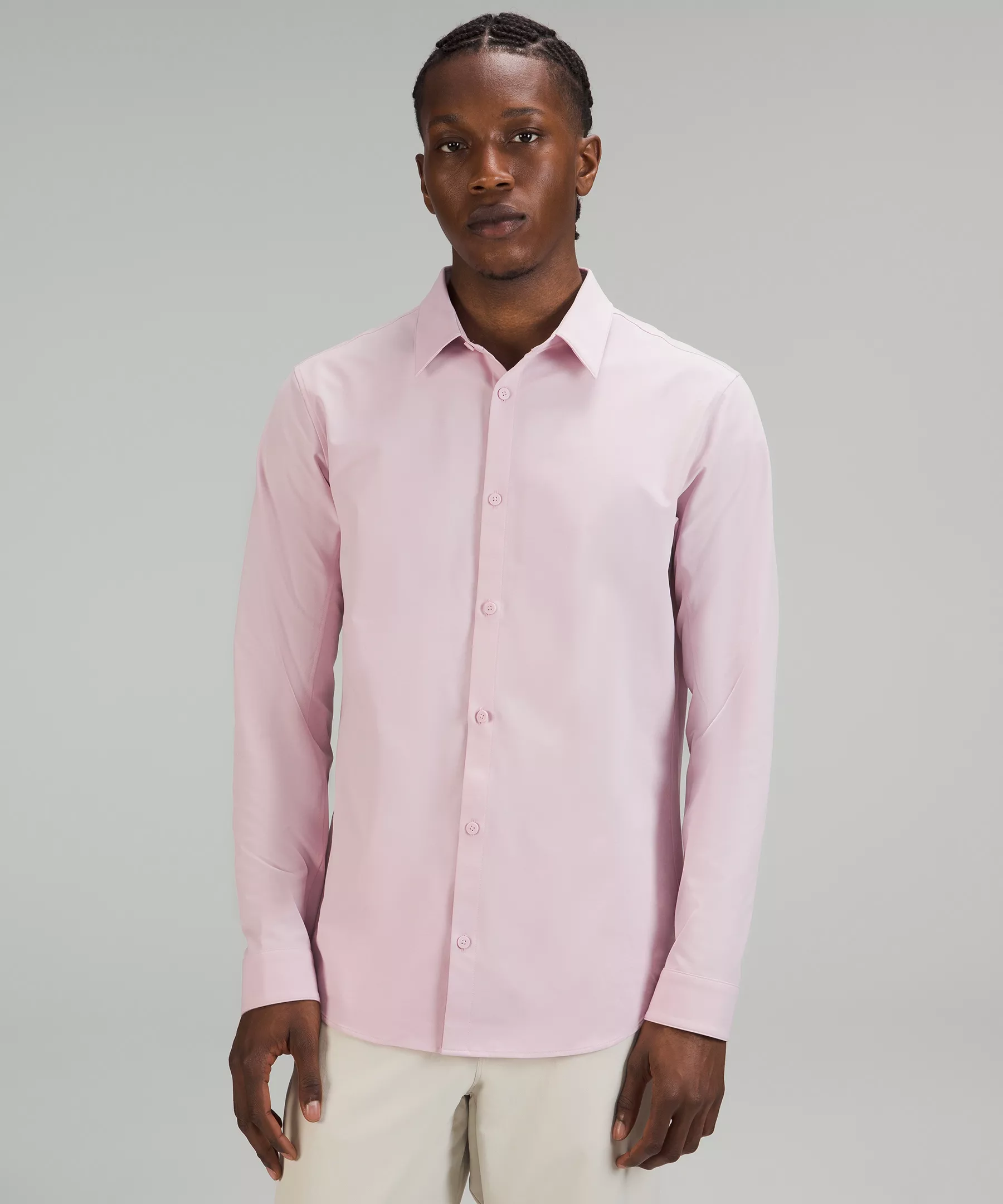 New Venture Slim-Fit Long Sleeve Shirt Pink Peony