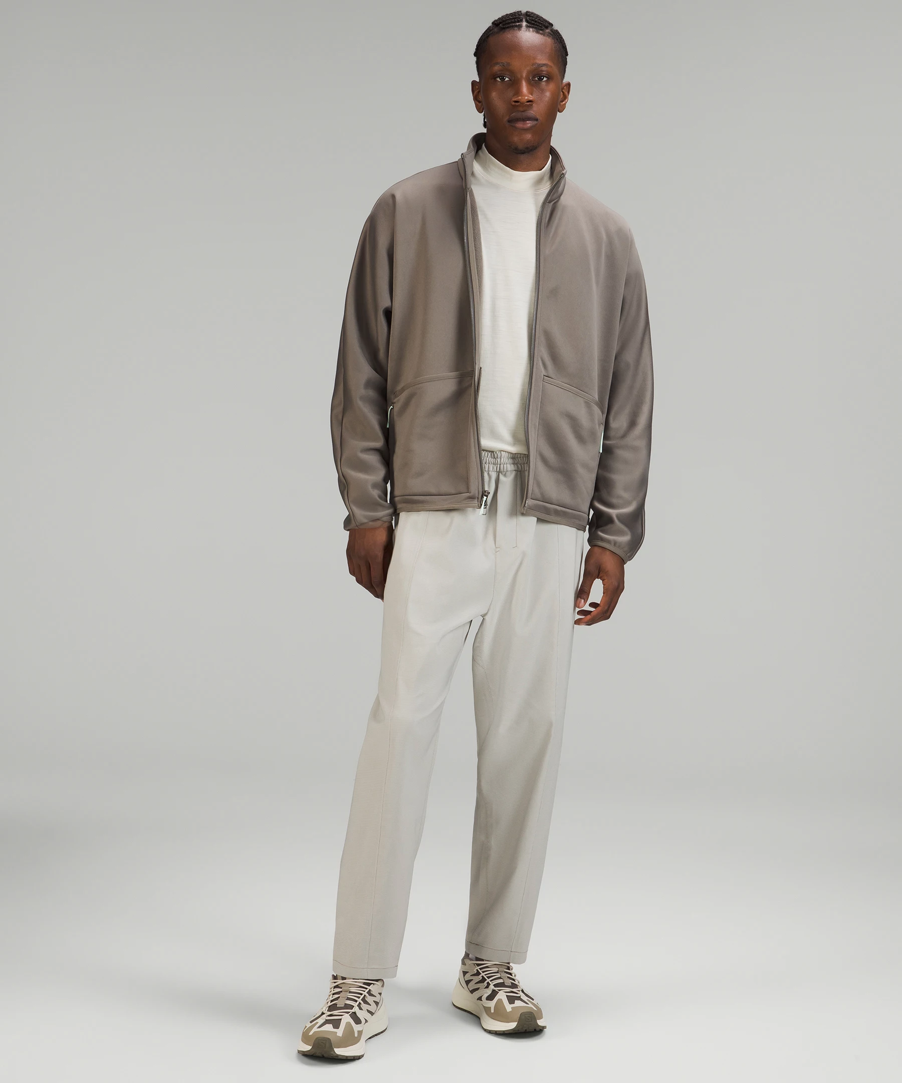 lululemon lab Woven Straight Leg Pant *Online Only Nano Check Antique White Riverstone