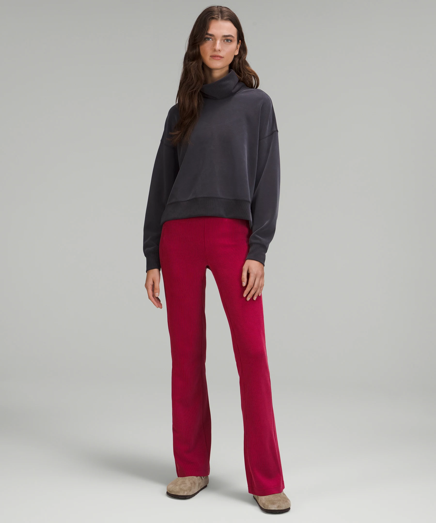 Brushed Softstreme Ribbed Zip Flared Pant 32.5