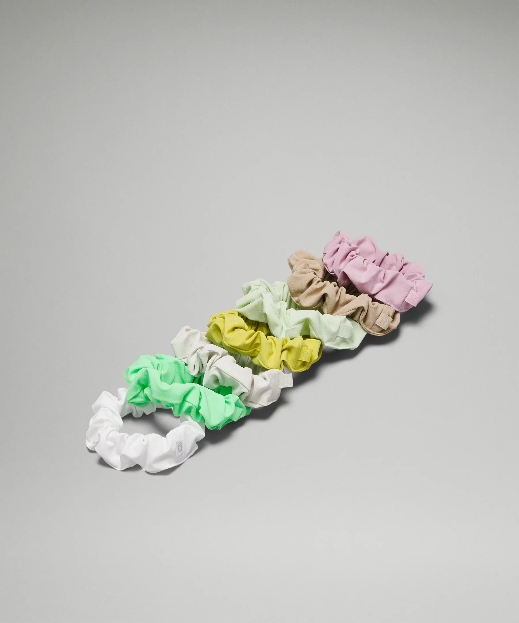 Uplifting Scrunchies *7 Pack Pistachio/Kohlrabi Green/Pink Peony/Bone/White/Yellow Serpentine/Trench