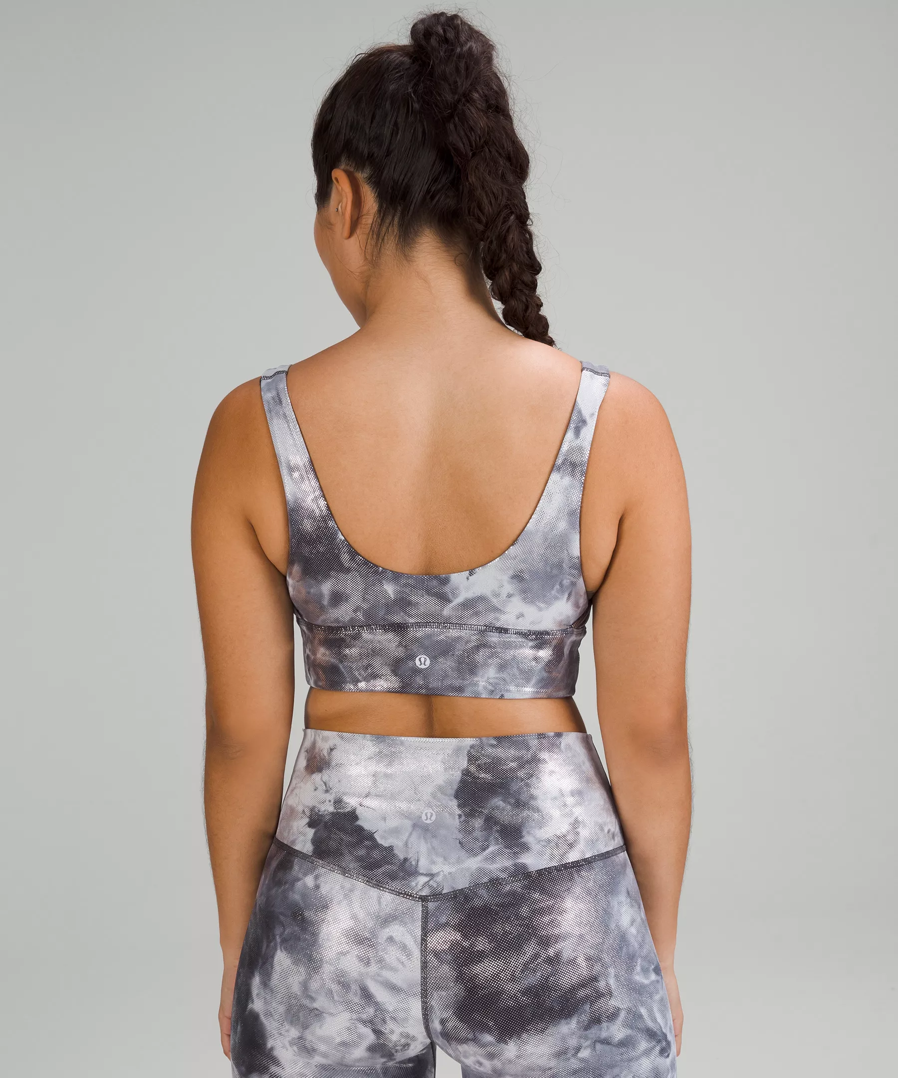 lululemon Align™ Bra *Light Support, C/D Cup Shine Online Only Diamond Dye Starlight Graphite Grey Diffuse dot foil