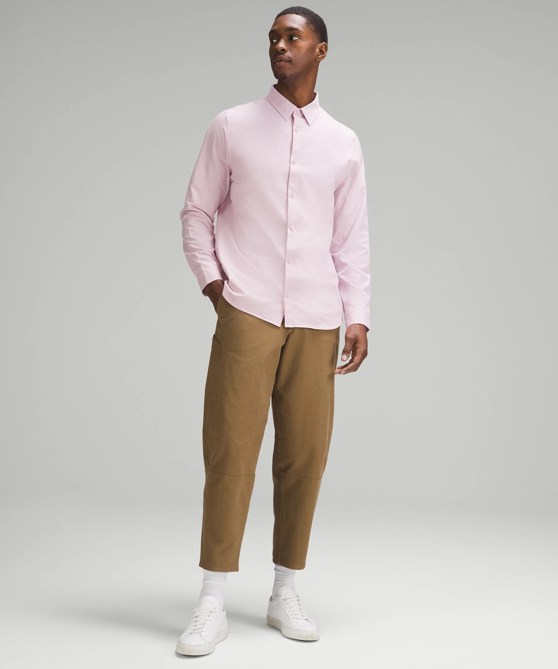 New Venture Classic-Fit Long-Sleeve Shirt Pink Peony