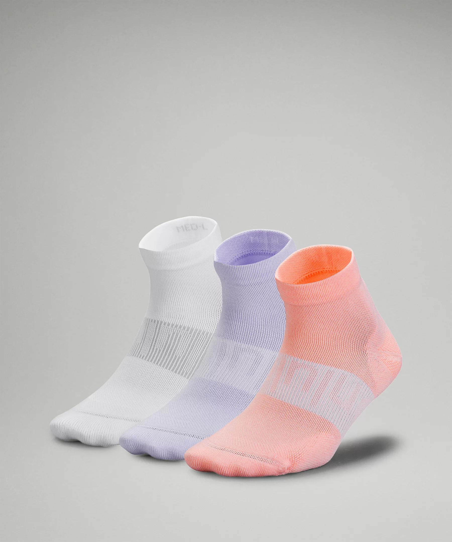 Women's Power Stride Ankle Sock *3 Pack Dew Pink/Pastel Blue/White