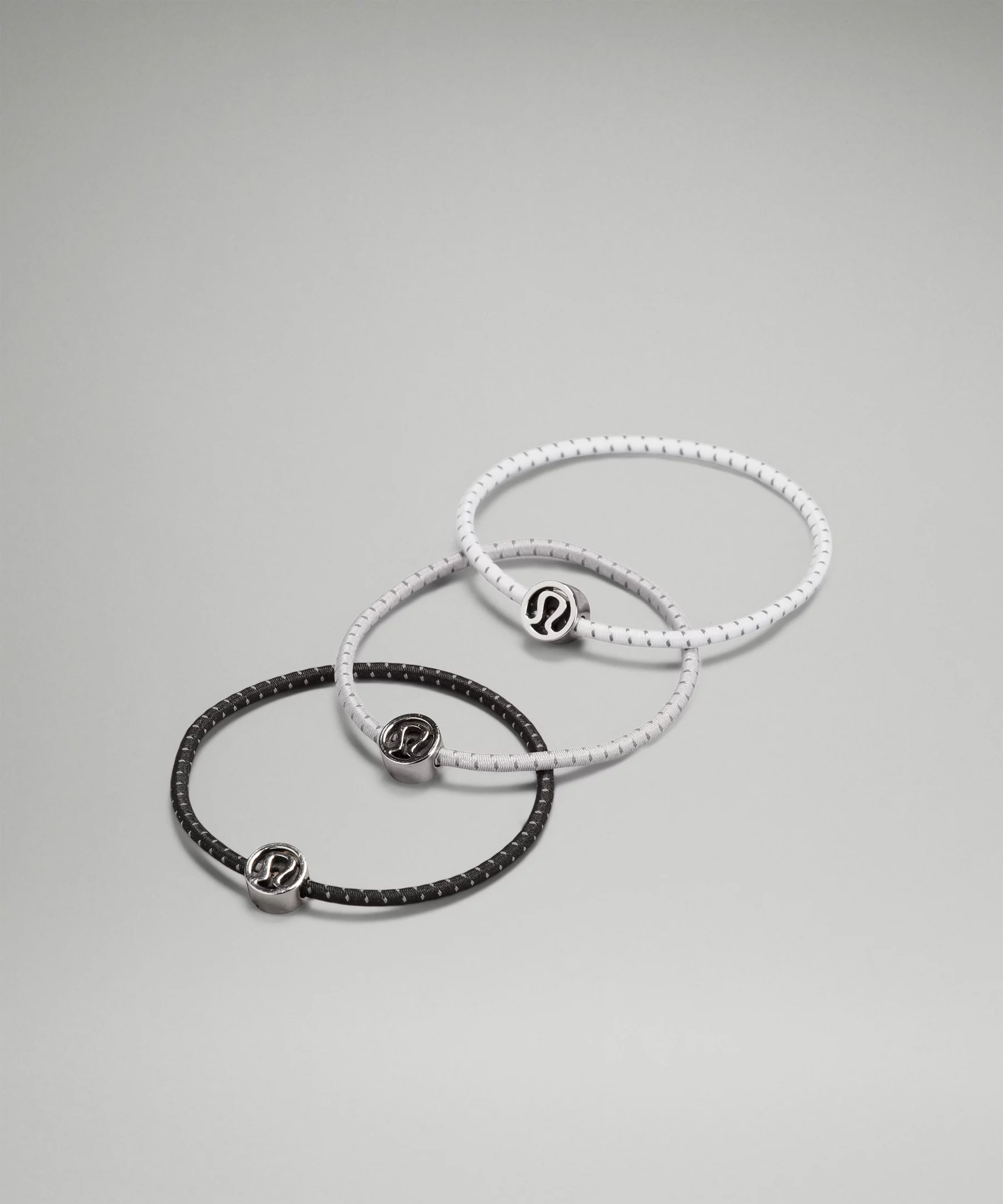 Glow On Hair Ties *3 Pack Black/White/Chrome