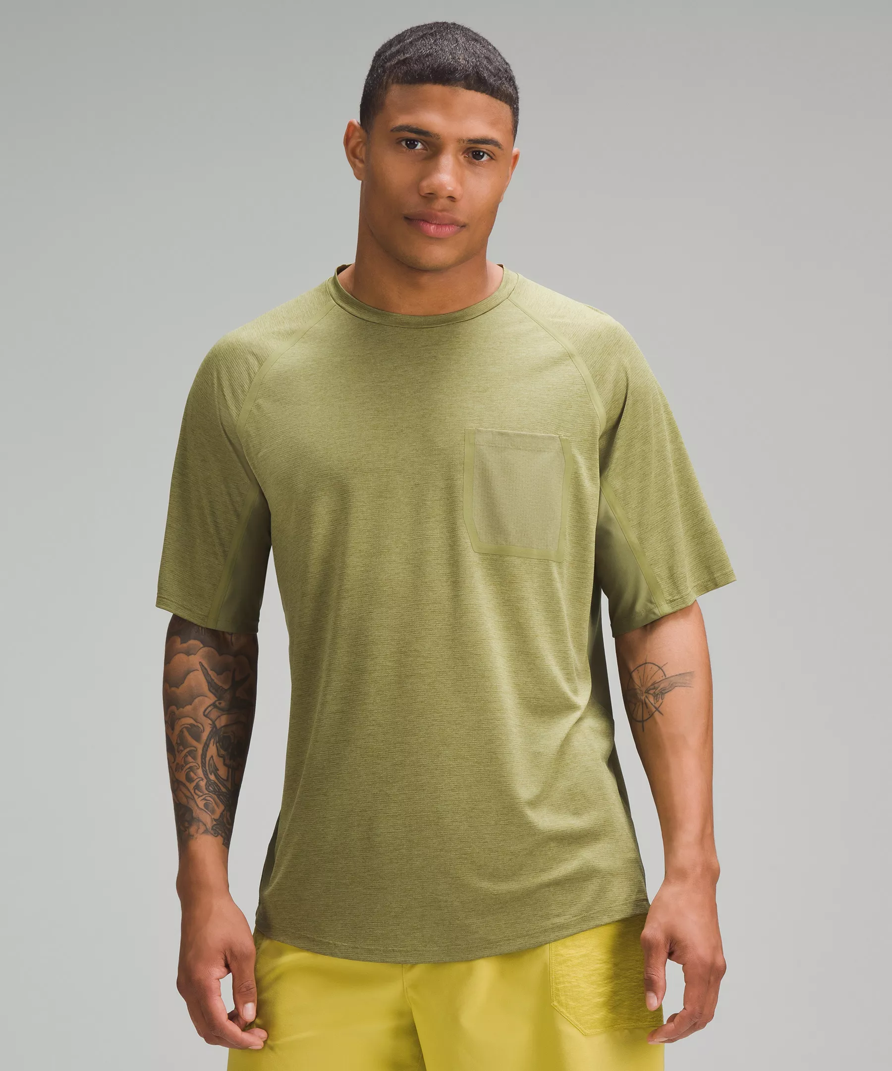 Breathelight Mesh Hiking Short-Sleeve Shirt Heathered Bronze Green