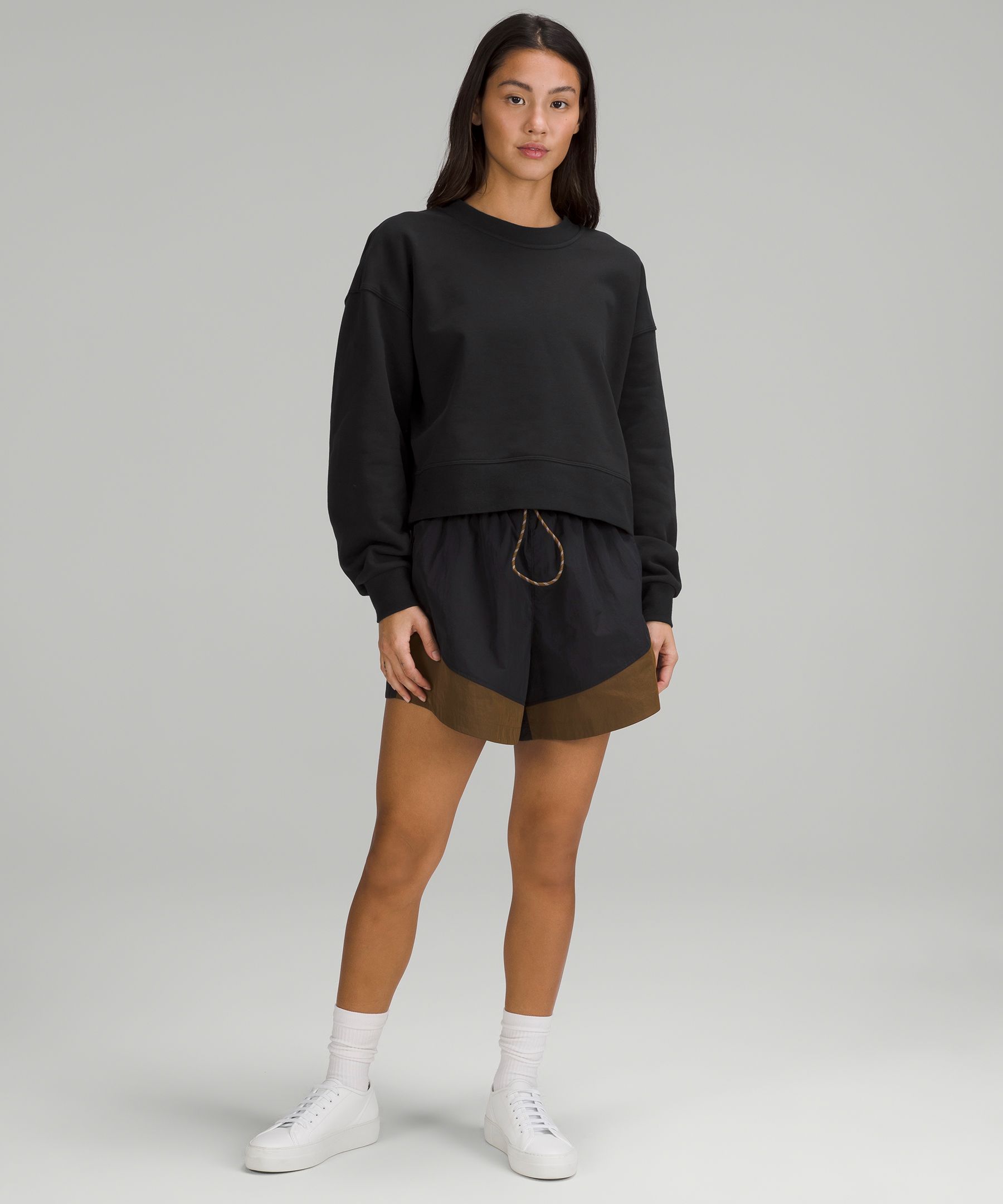 Perfectly Oversized Cropped Crew *French Terry Black
