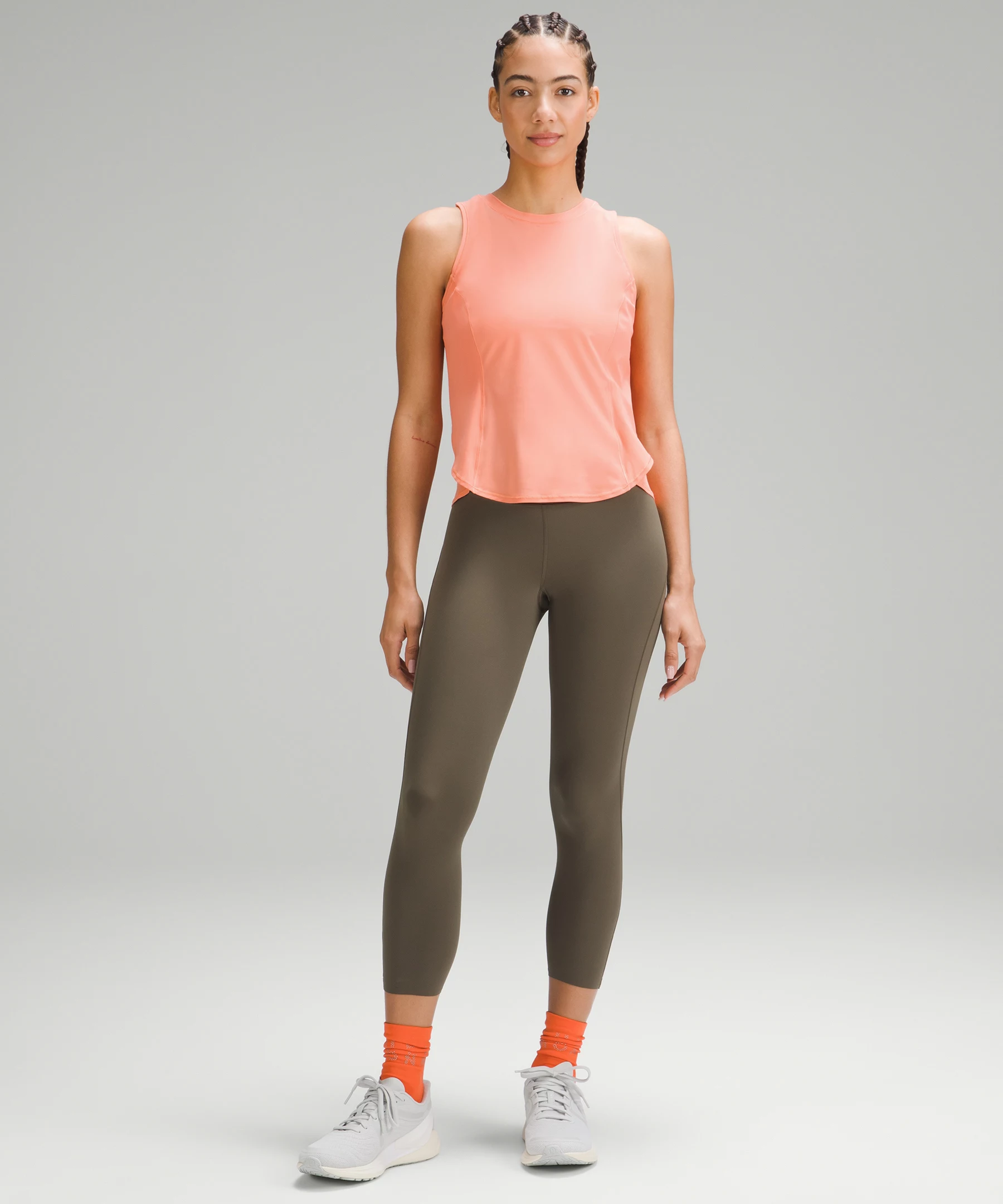 Fold-Over Running Tank Top *Online Only sunny coral