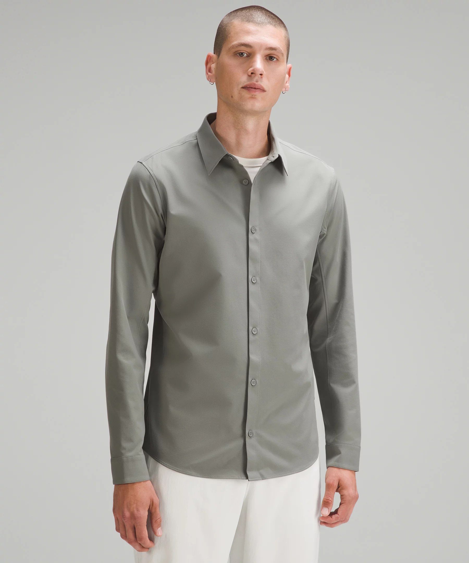 New Venture Slim-Fit Long-Sleeve Shirt *Online Only Grey Sage