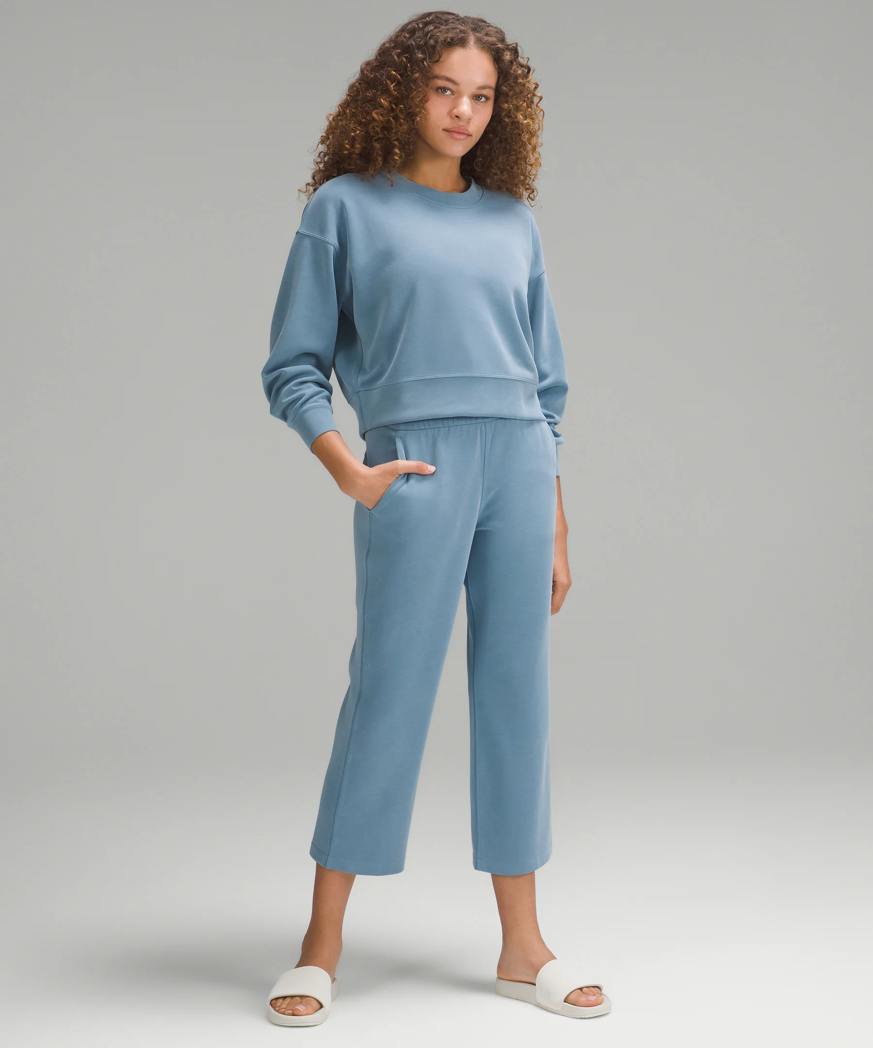 Softstreme High-Rise Straight-Leg Cropped Pant Utility Blue