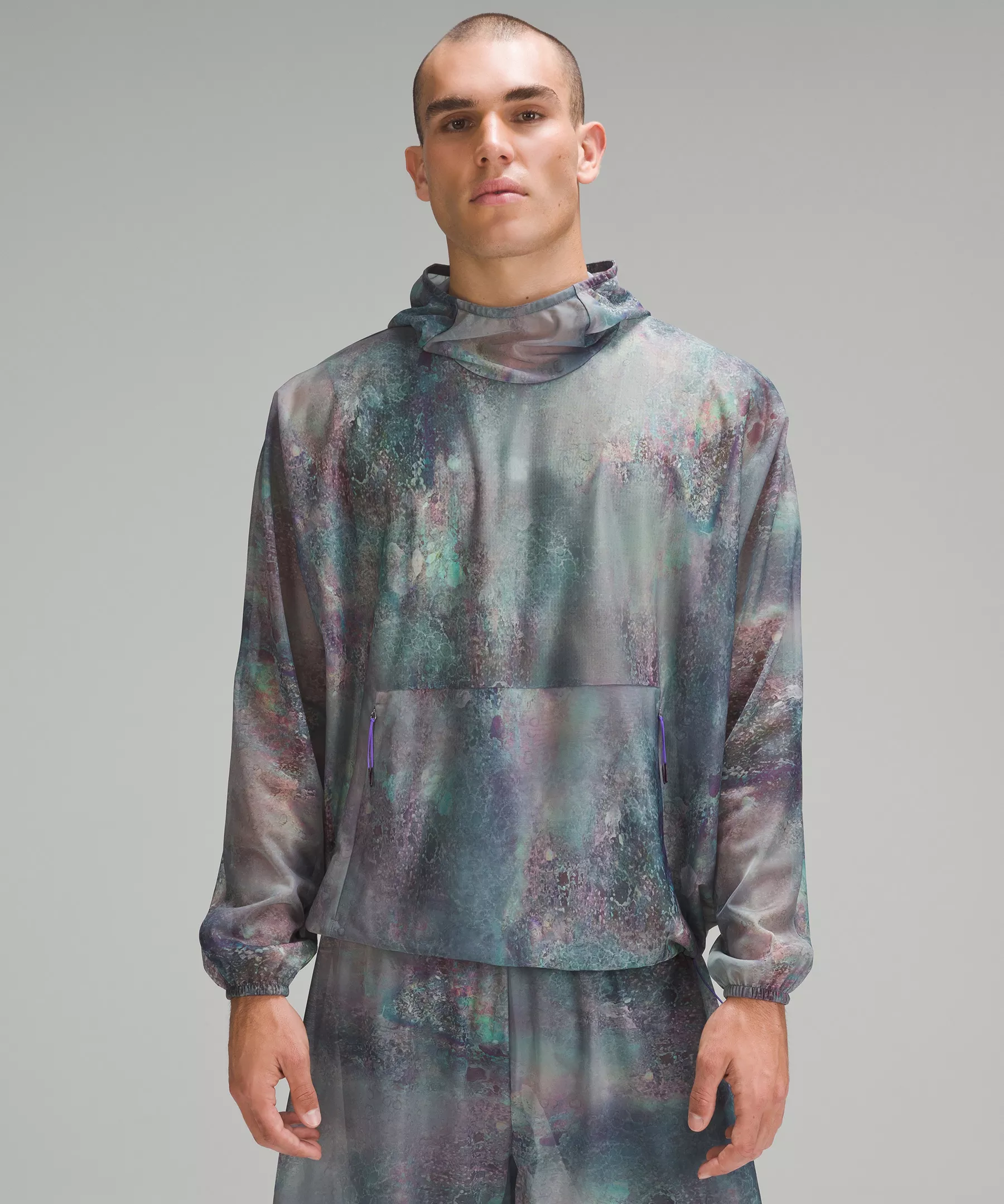 lululemon lab Lightweight Mesh Pullover Hoodie Supernatural Glow Multi