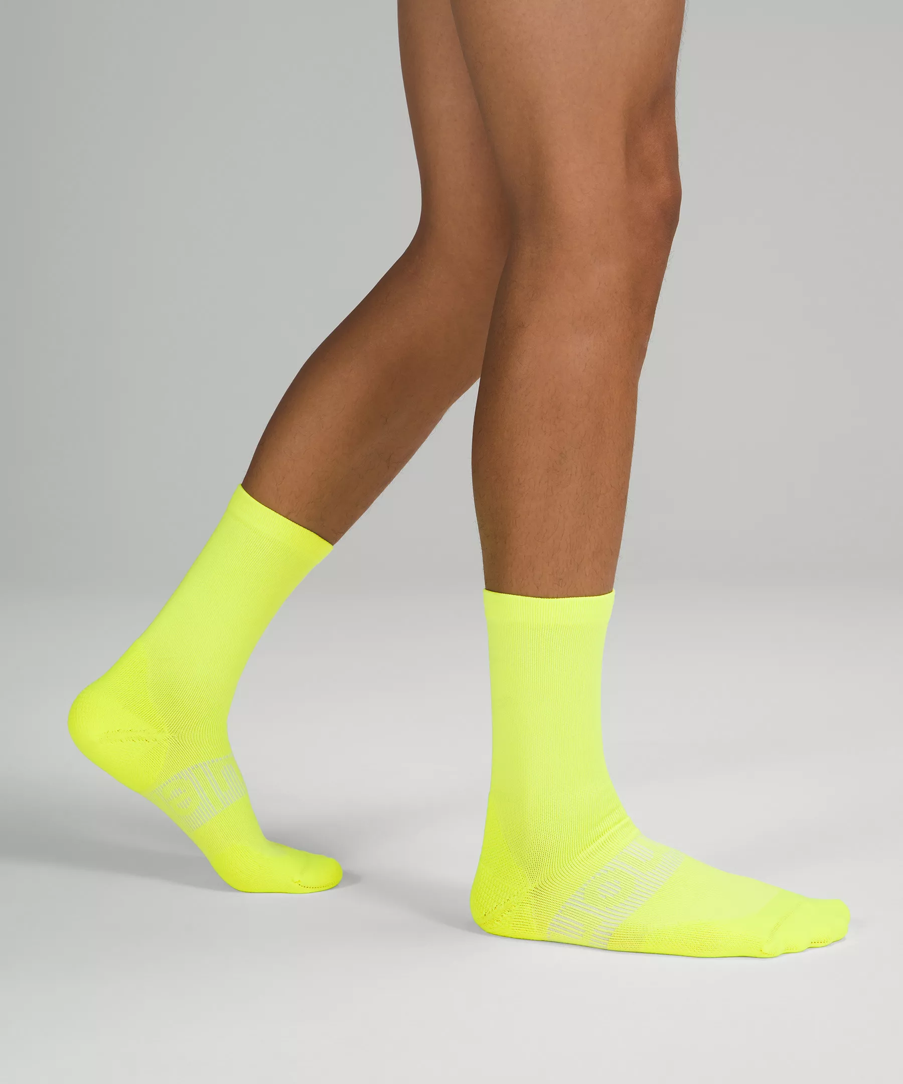 Men's Power Stride Crew Sock Online Only Highlight Yellow