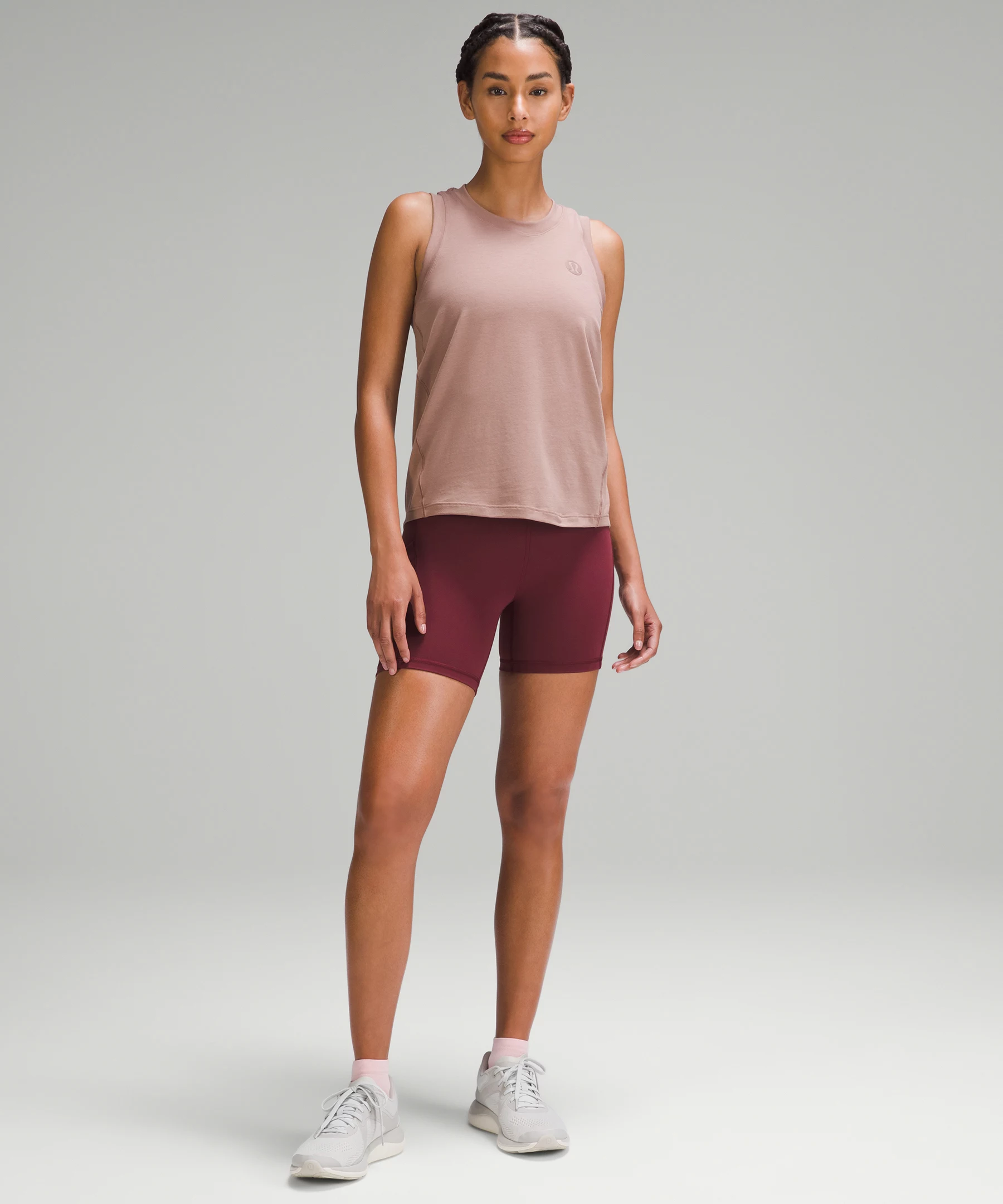 Cotton-Blend Logo Training Tank Top Twilight Rose