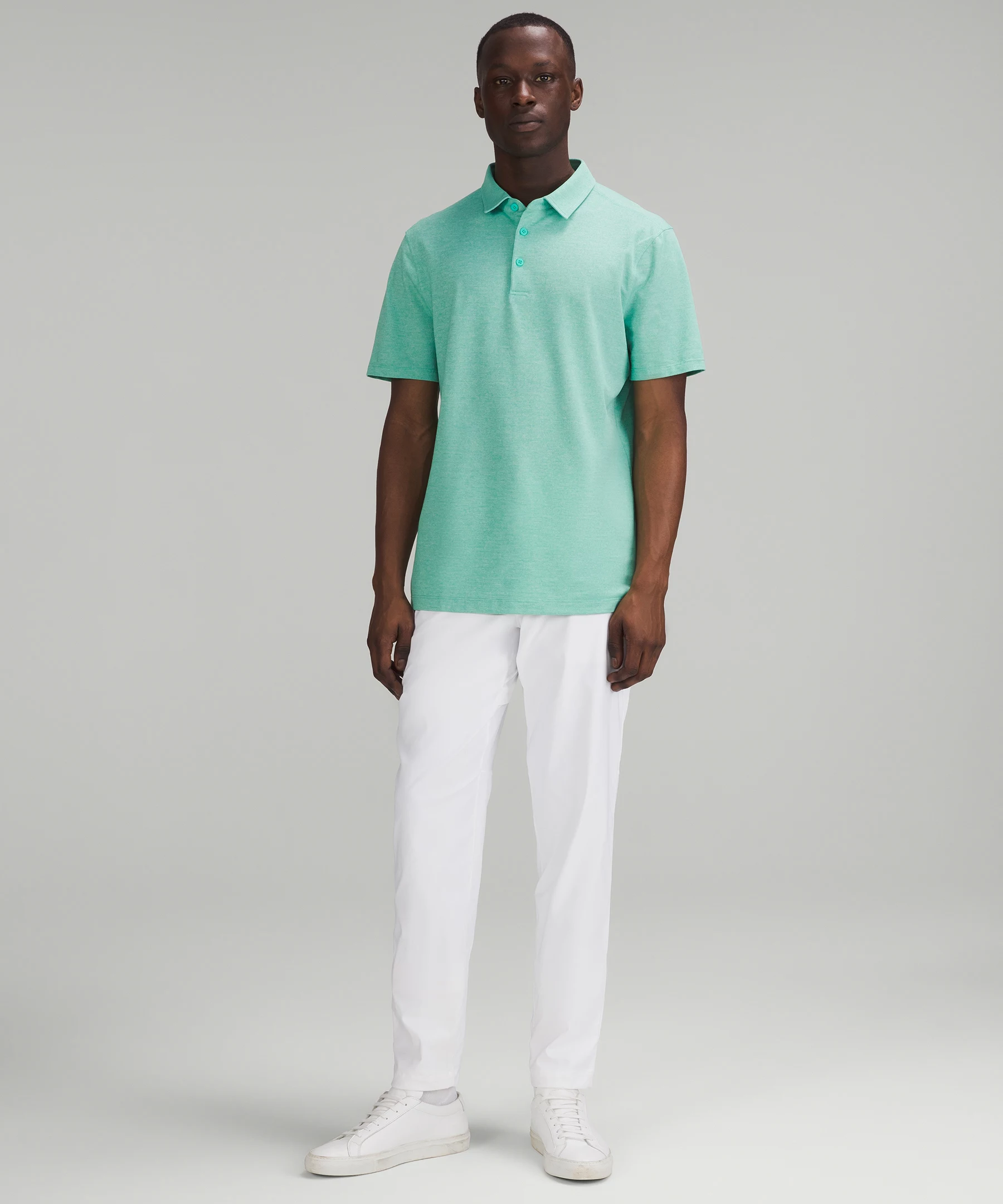 Evolution Short Sleeve Polo Shirt *Pique Fabric Heathered Maldives Green