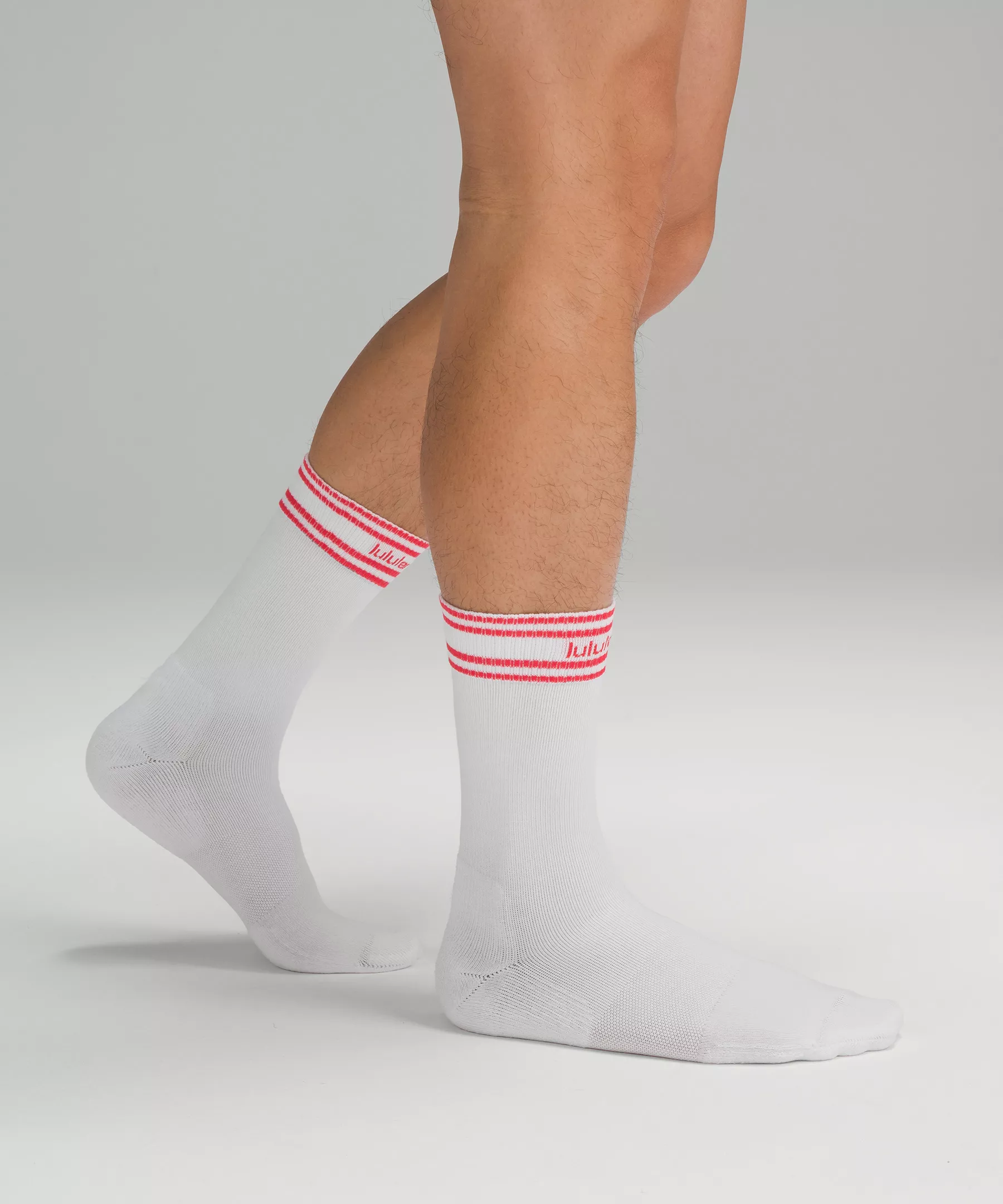 Men's Daily Stride Comfort Crew Sock *5 Pack Online Only white/rainbow