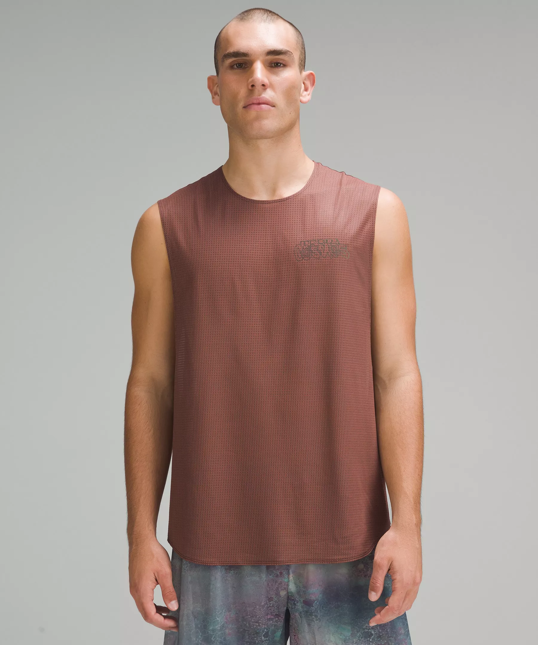 lululemon lab Grid Mesh Training Tank Top *Graphic Smoky Topaz