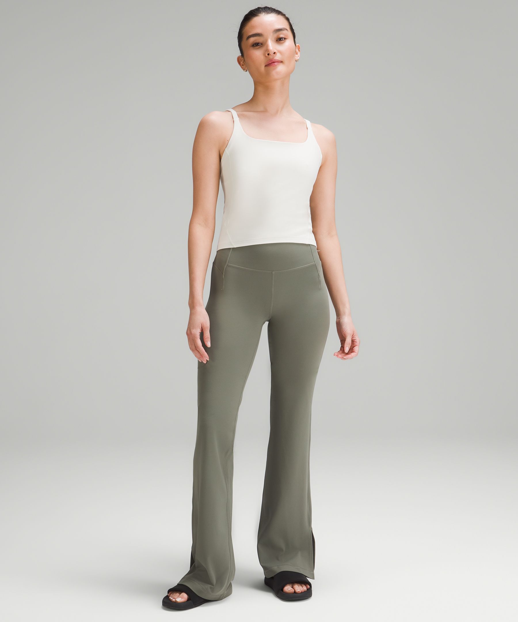 Strappy Nulu Shelf Tank Top bone