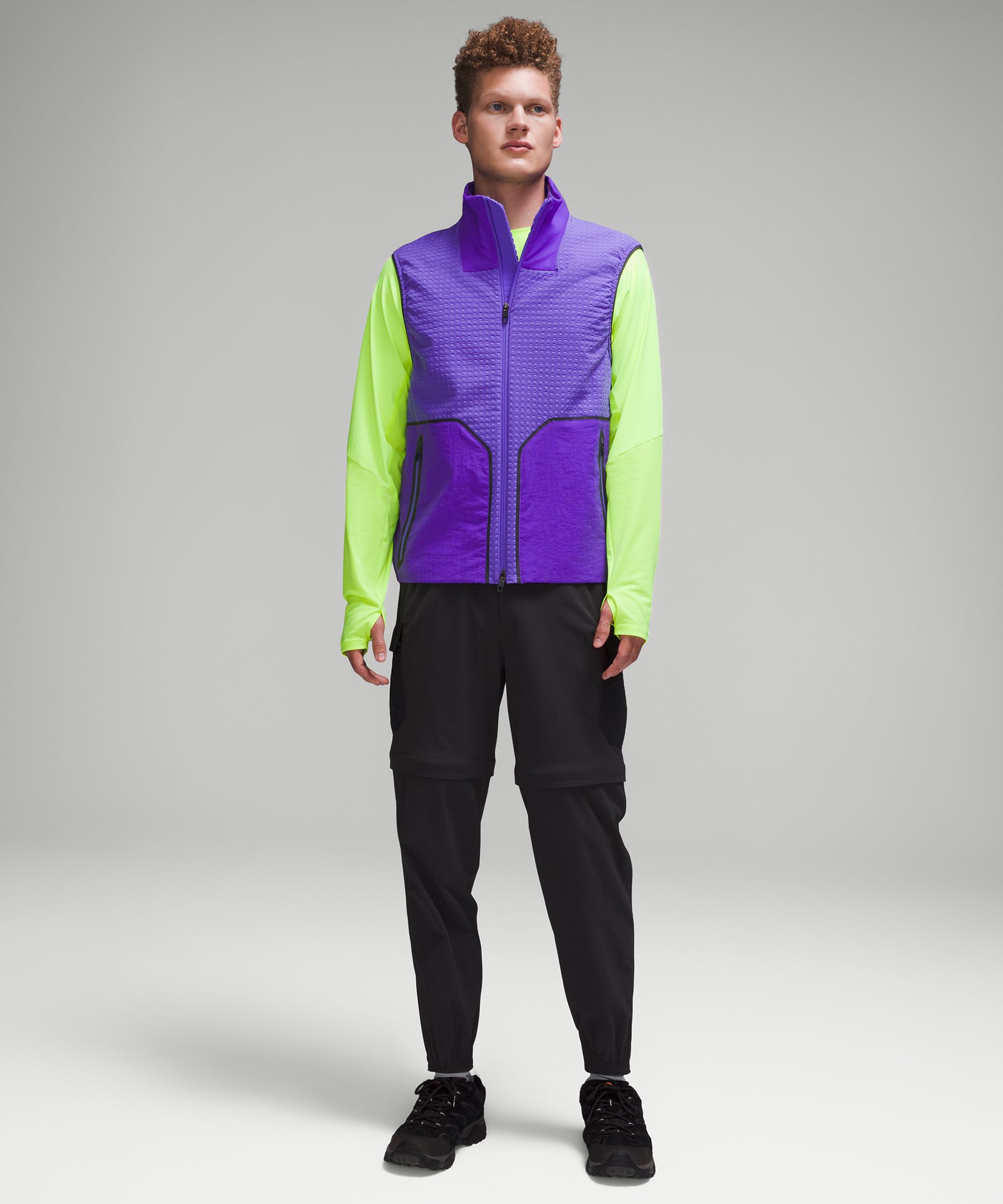 Water-Repellent Fleece Hiking Vest Light Electric Indigo