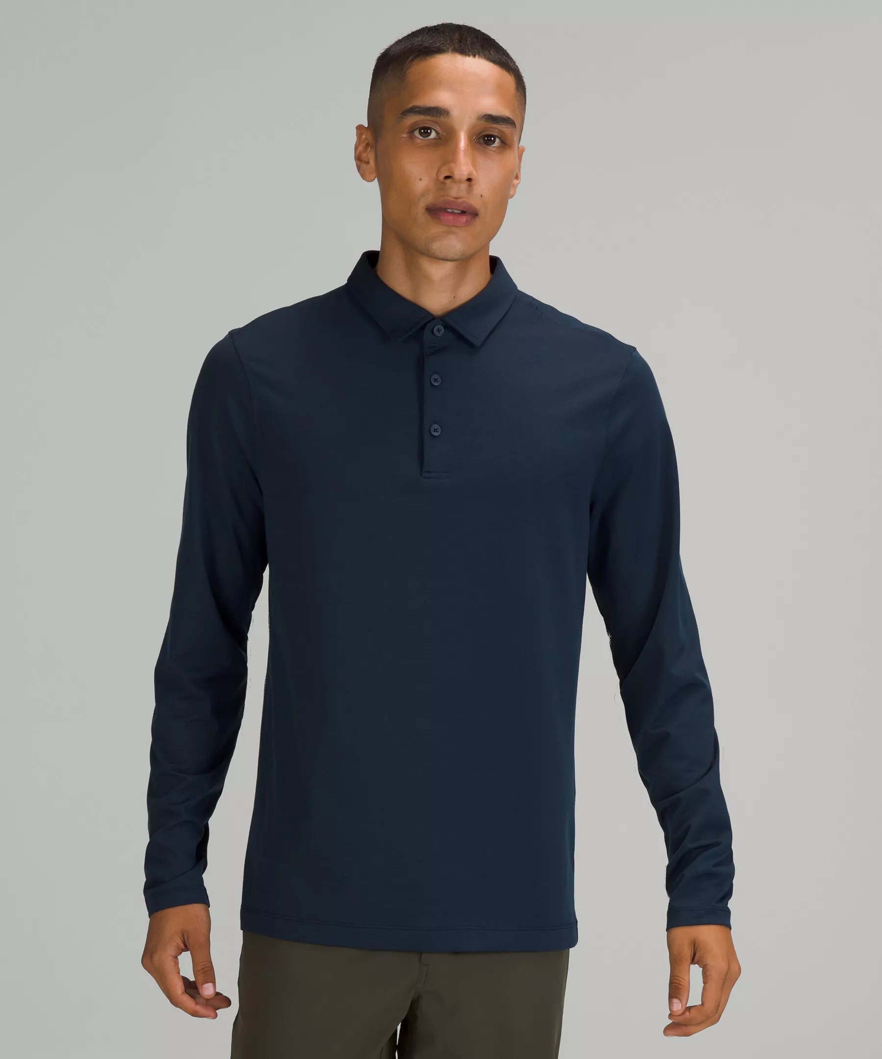 Evolution Long-Sleeve Polo Shirt *Pique Fabric nautical navy