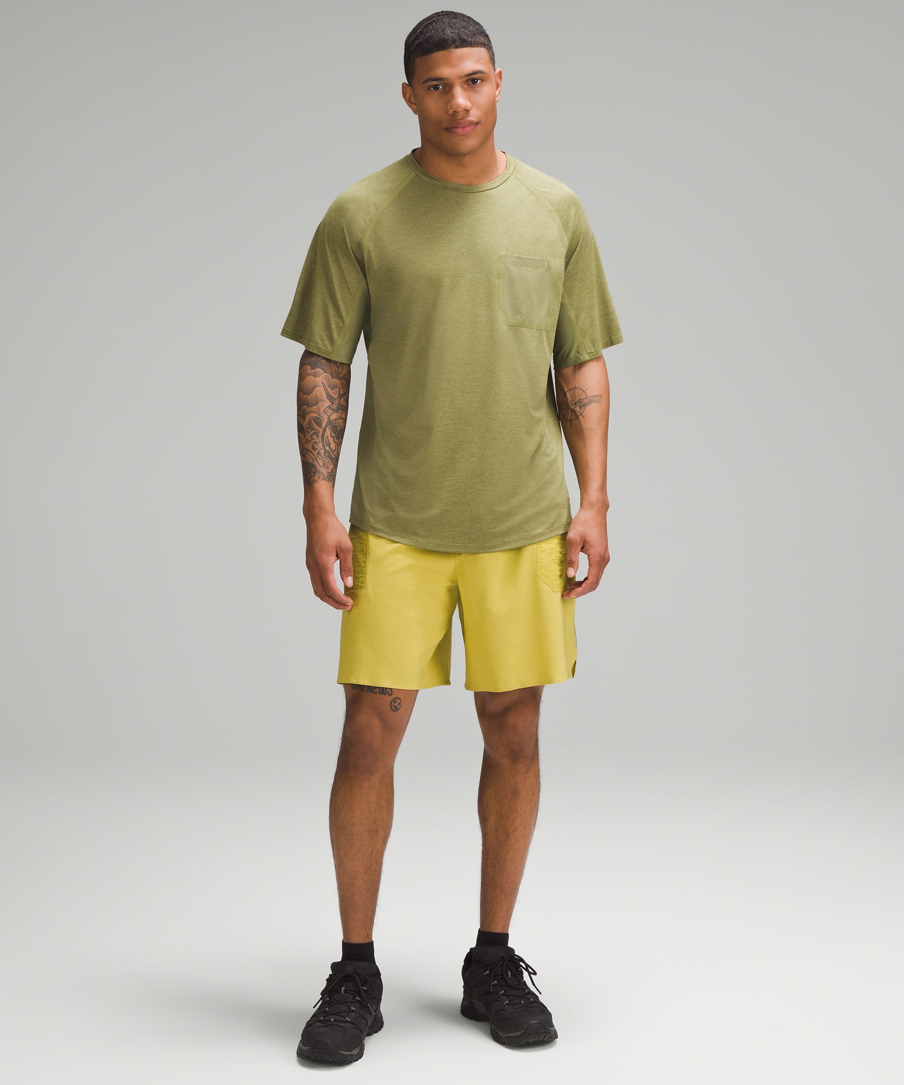 Breathelight Mesh Hiking Short-Sleeve Shirt Heathered Bronze Green