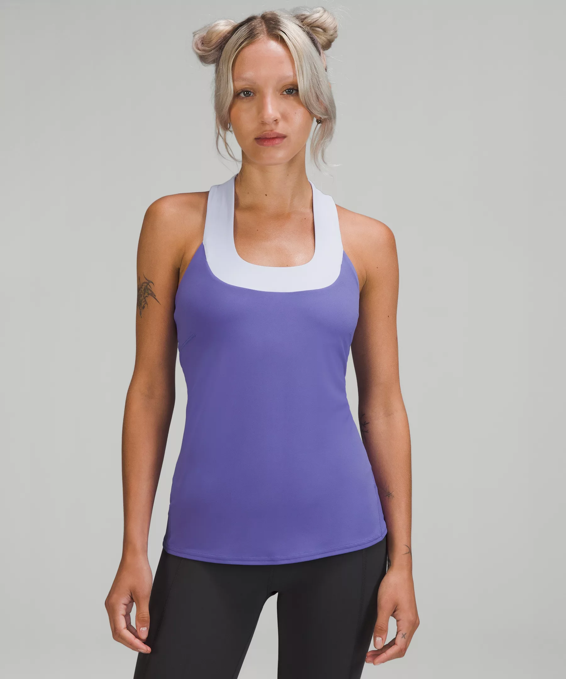 Throwback Scoop Neck Tank Top Charged Indigo/Pastel Blue