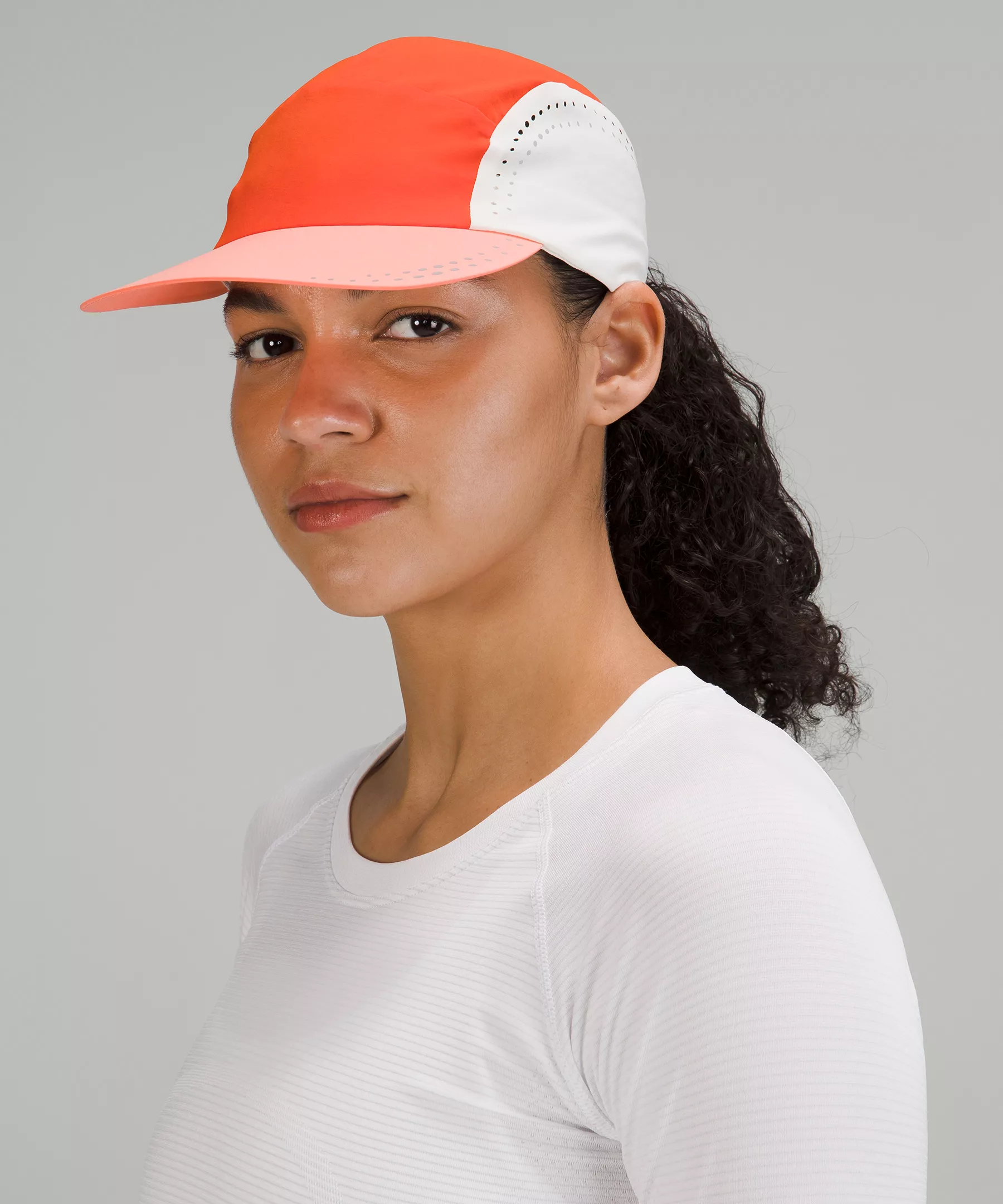 Lightweight Crushable Running Hat Solar Orange/Sunny Coral/Bone