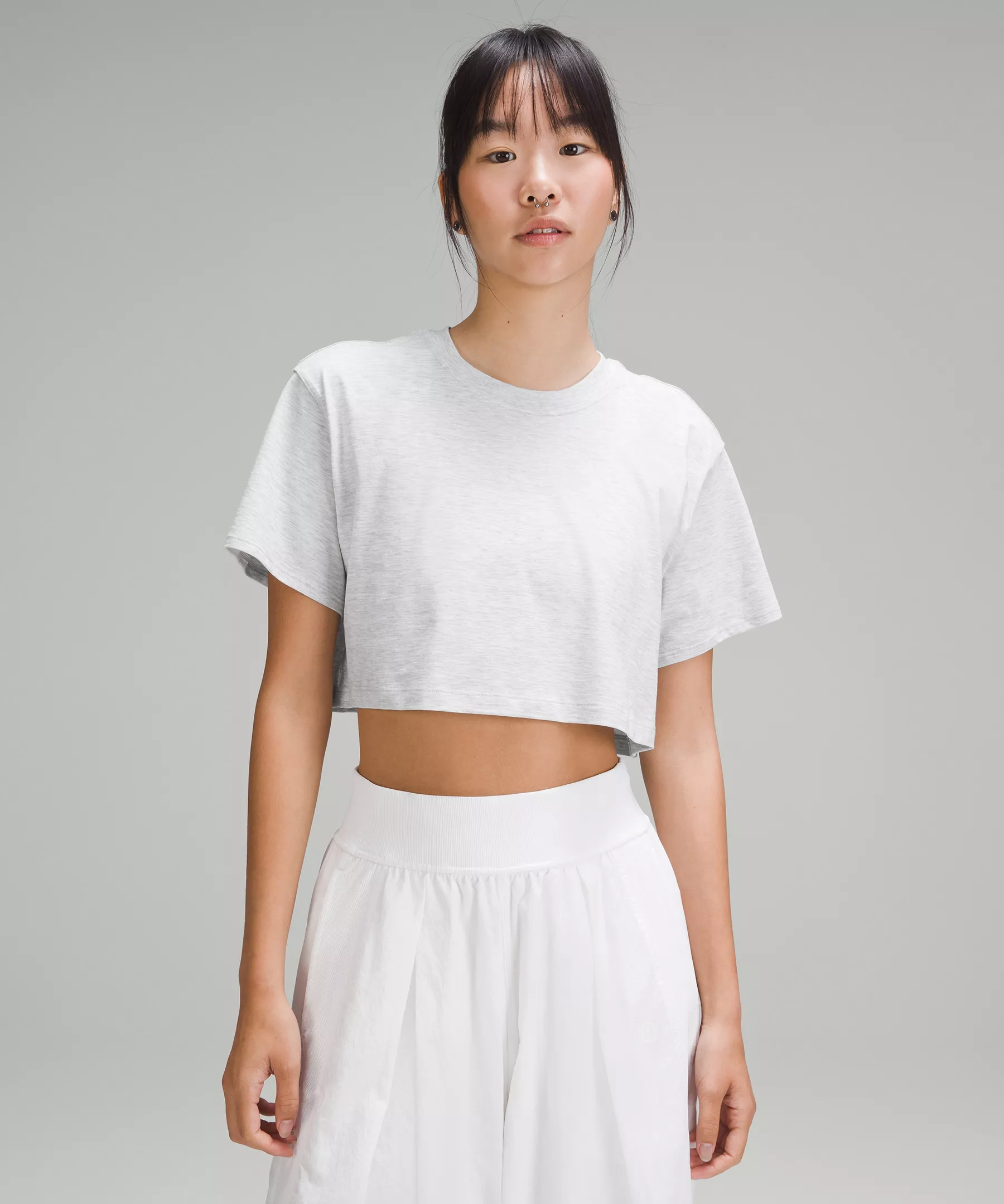 All Yours Cropped T-Shirt Heathered Core Ultra Light Grey