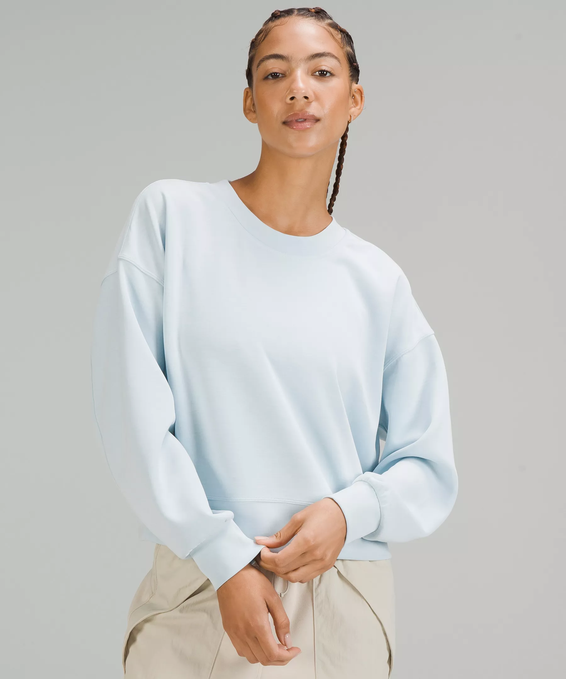 Perfectly Oversized Cropped Crew *Softstreme Powder Blue