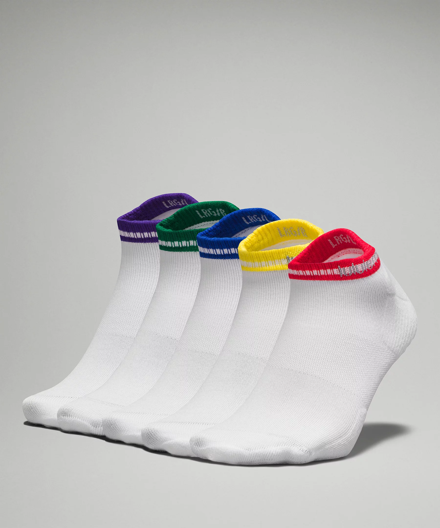 Men's Daily Stride Comfort Ankle Sock *5 Pack Online Only white/rainbow