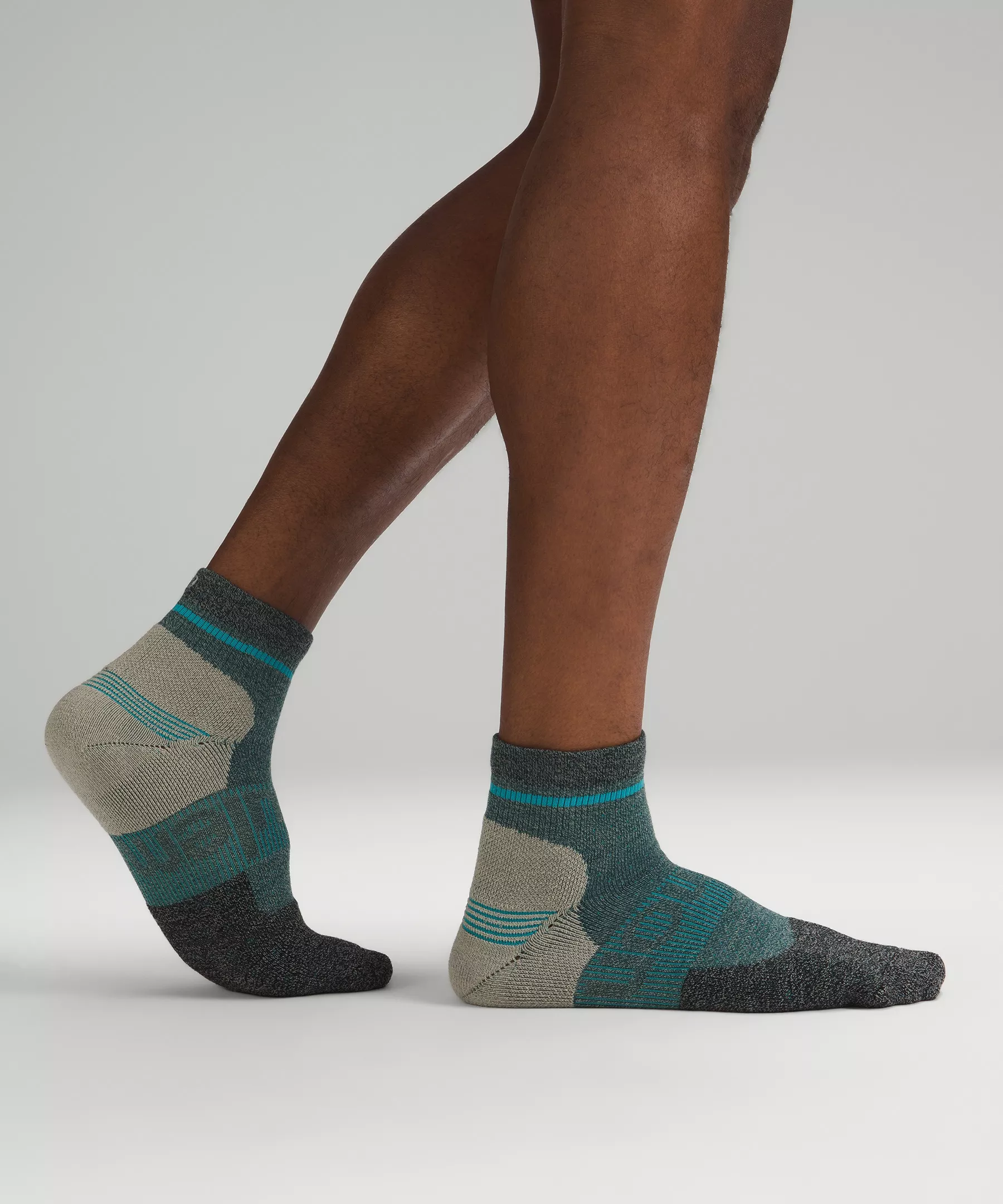 Men's Power Stride Hiking Ankle Sock Green Jasper/Oceanic