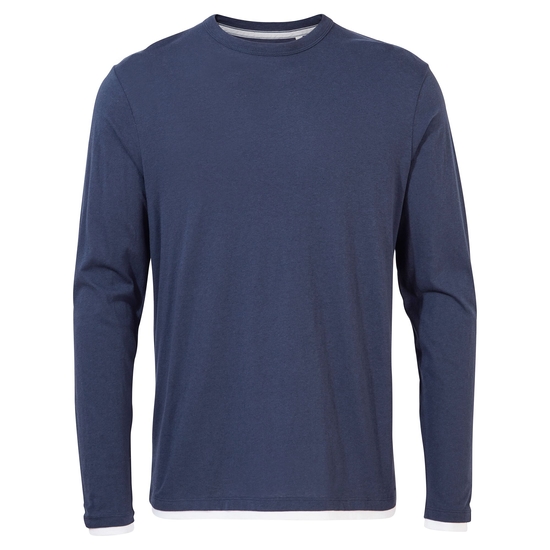 Men's Nosibotanical Coulter Long Sleeved T-Shirt | Blue Navy