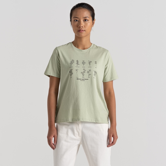 Women's Malibo Short Sleeved T-Shirt | Bud Green Bloom