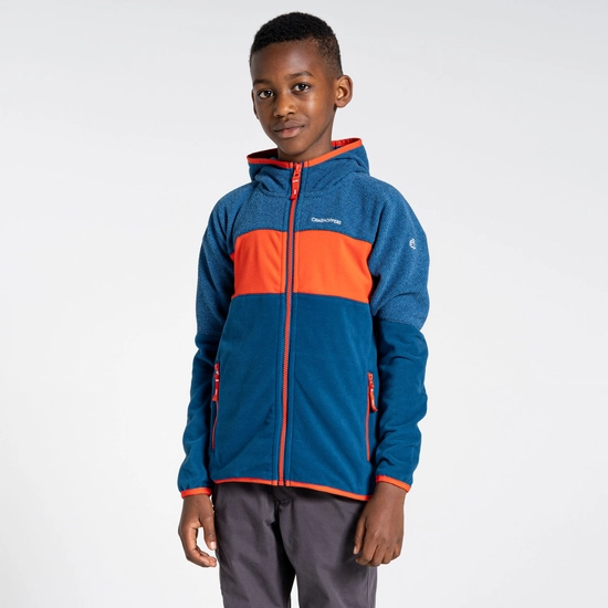 Kid's Linden Hooded Fleece Jacket | Poseidon Blue