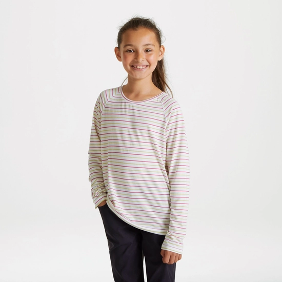 Kid's Nosilife Paola Long Sleeved T-Shirt | Raspberry / Lime Sorbet Stripe