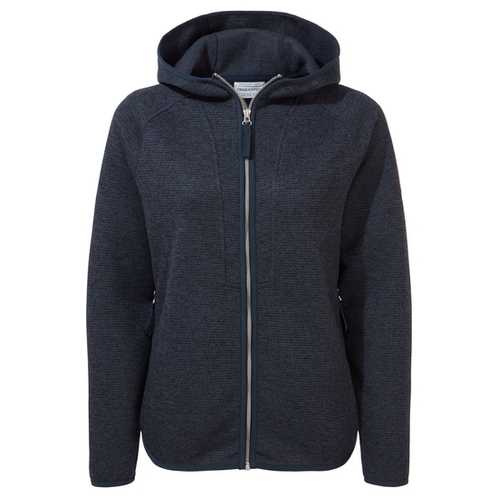 Women's Elena Hooded Fleece Jacket | Blue Navy Marl