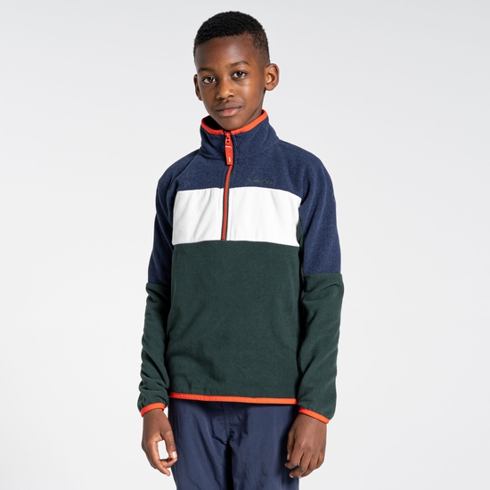 Kid's Linden Half Zip Fleece | Spruce Green / Blue Navy