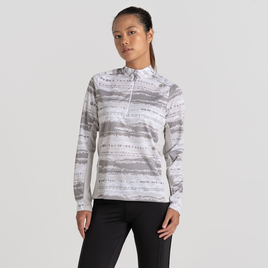 Women's Dynamic Pro Half Zip T-Shirt | Lunar Grey Print