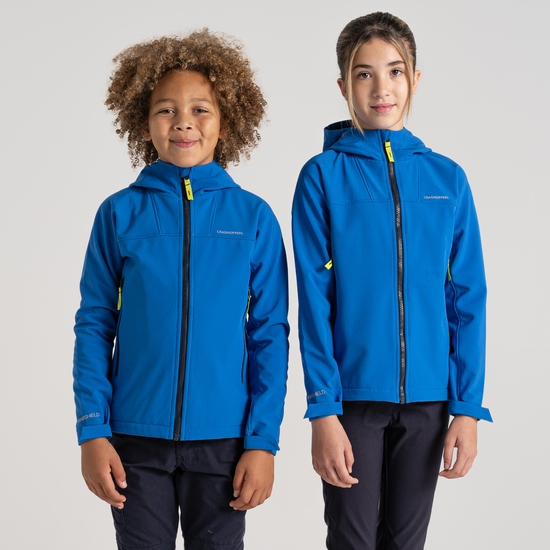 Kid's Landon Softshell Hooded Jacket | Bolt Blue