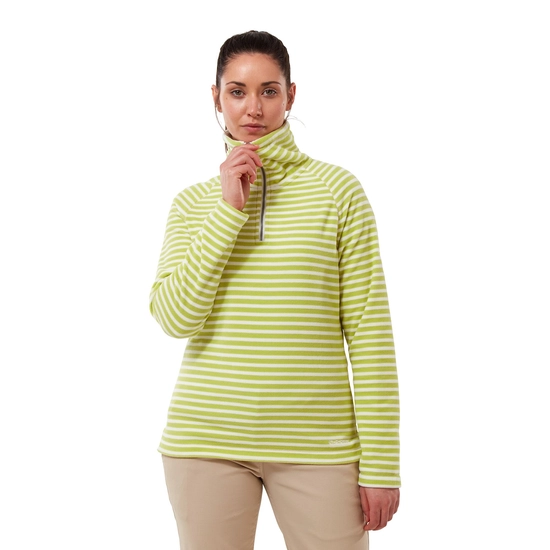 Women's Natalia Half Zip Fleece | Lime Sorbet Stripe
