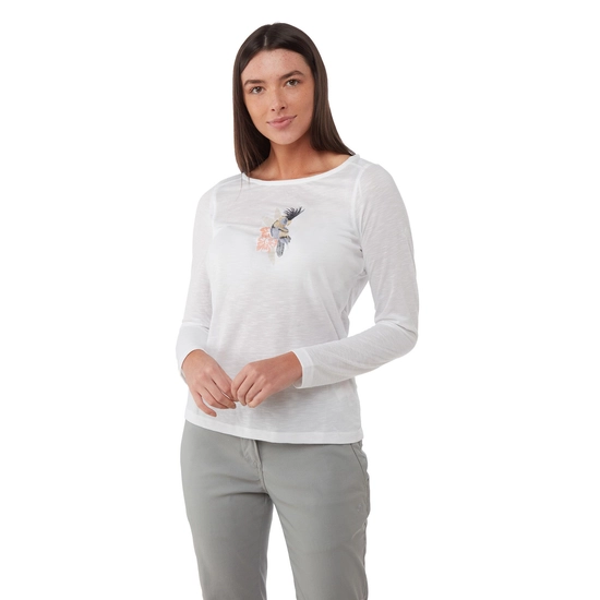 Women's NosiLife Erin Long Sleeved Top | Optic White Slub