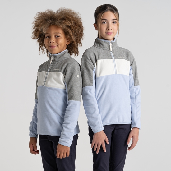 Kid's Linden Half Zip Fleece | Autumn Mist / Soft Grey Marl